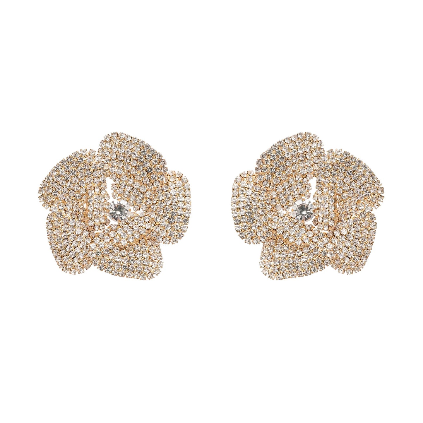 Saira crystal-embellished floral earrings