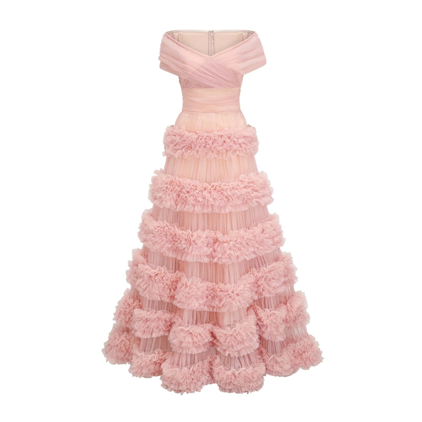 Solene Pink Tiered Maxi Dress