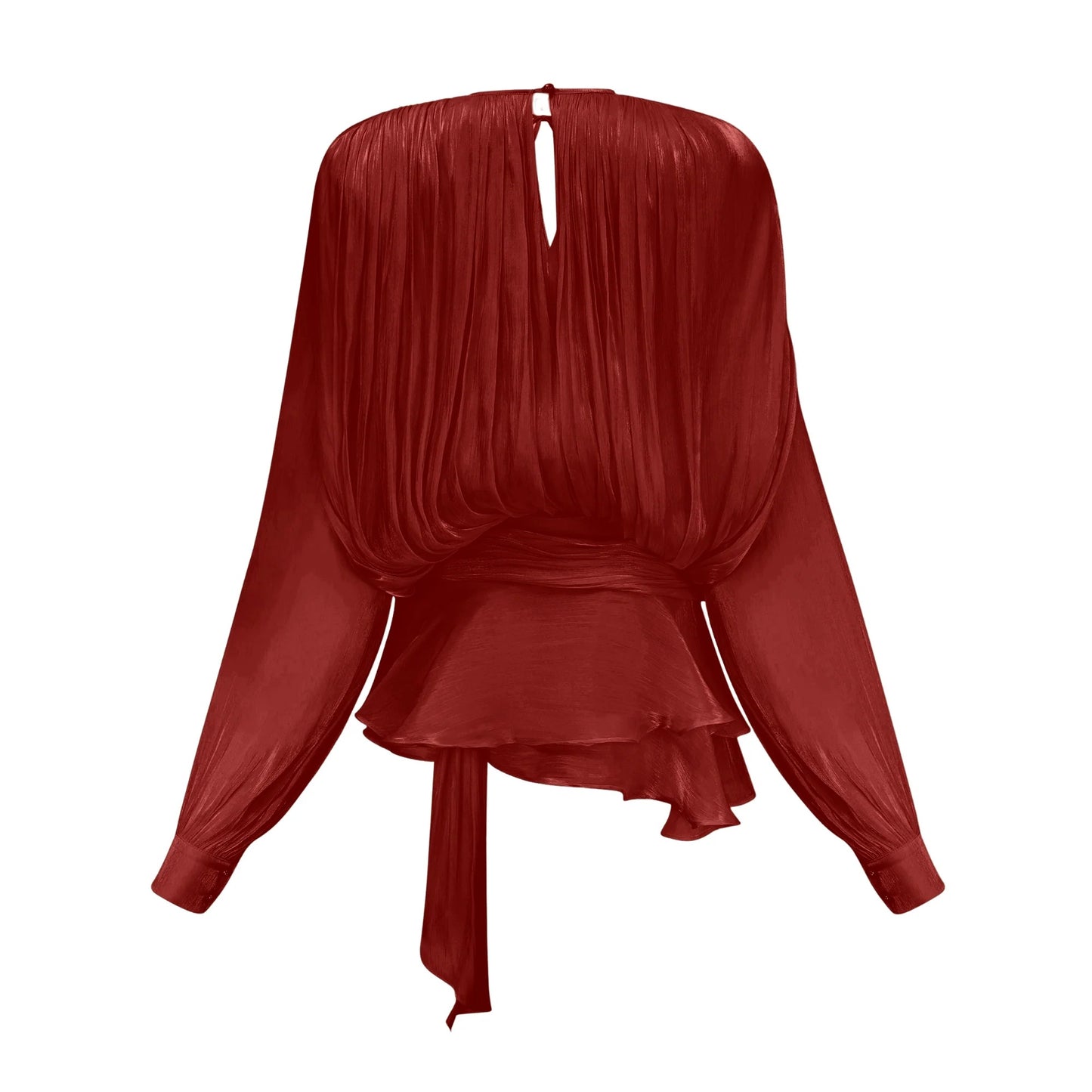 Eugenie Red Fully Pleated Ruffled Mini Dress