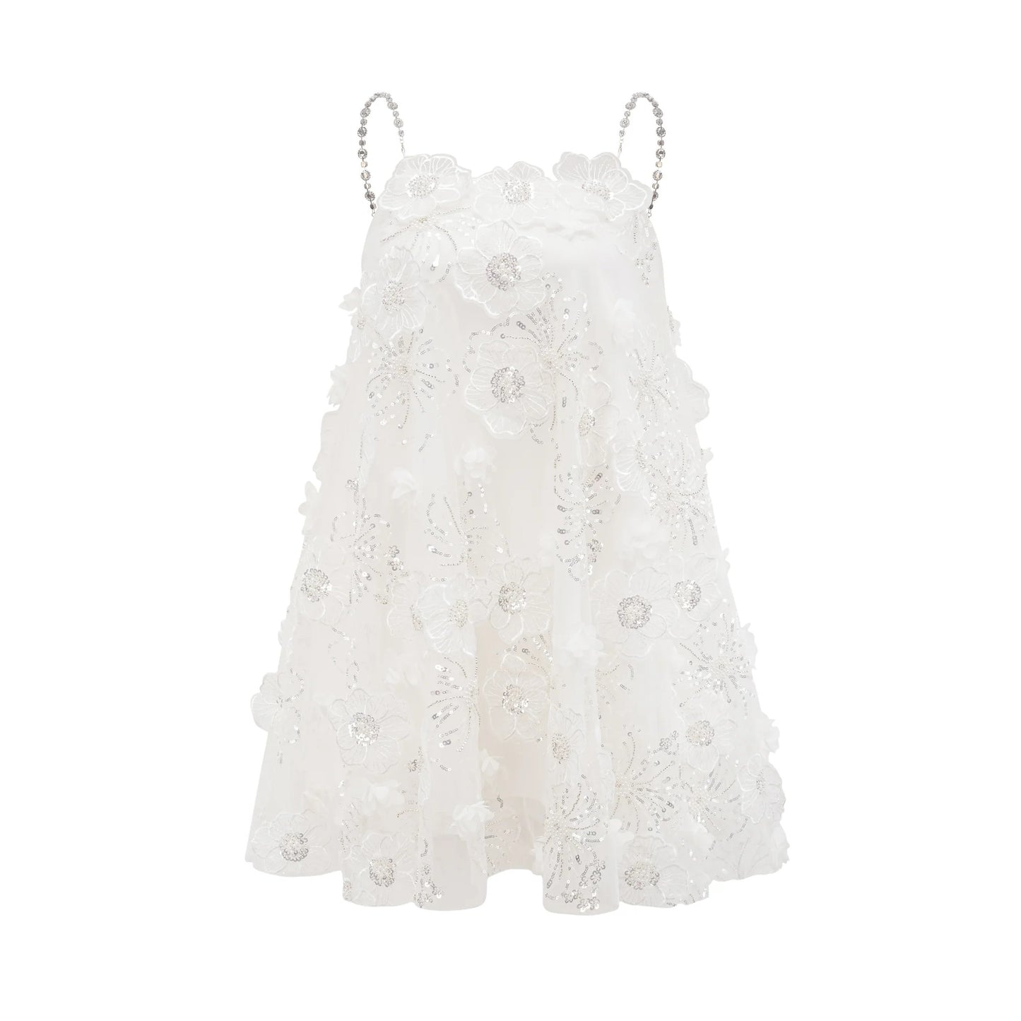 Suzette Crystal-Embellished Floral Mini Dress