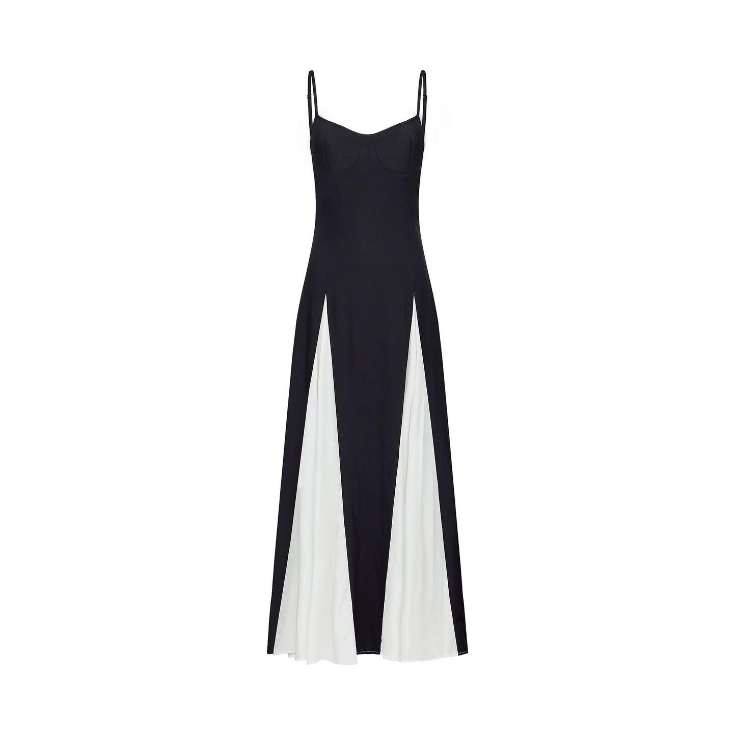 Sofie Contrast-color Pleated Maxi Dress