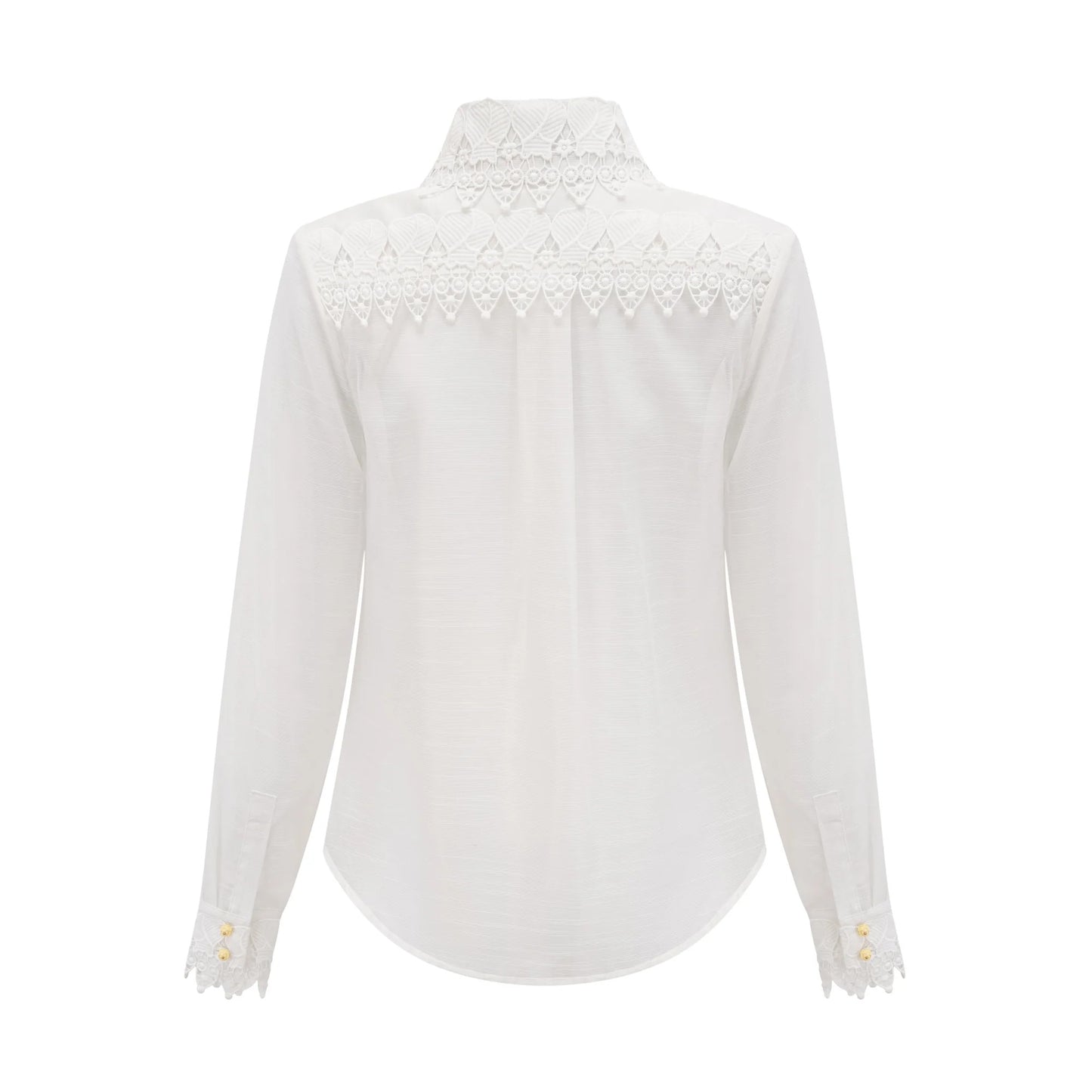 Renee White Semi-Sheer Shirt & Skirt Matching Set