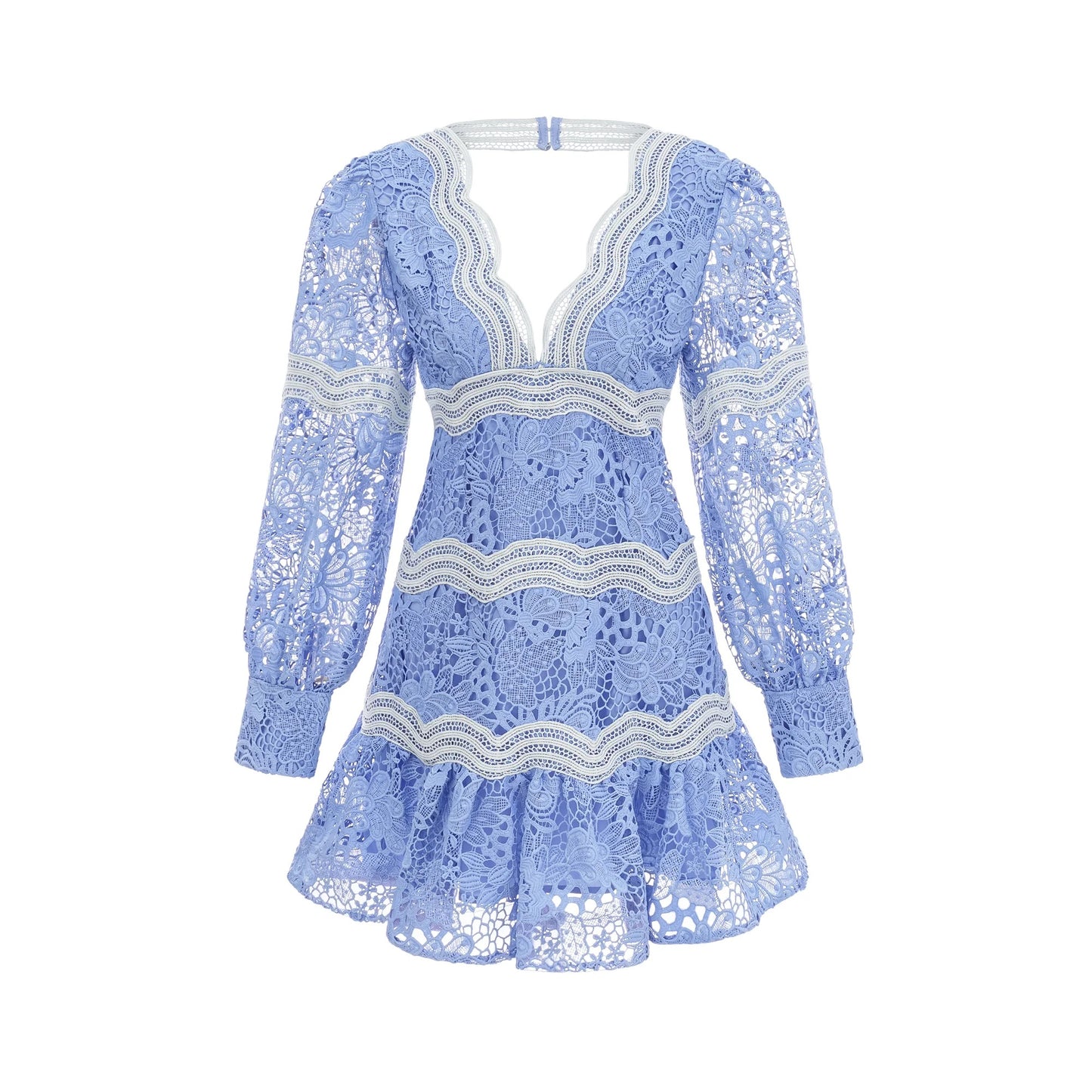 Gaelle V-Neck Floral Embroidered Mini Dress