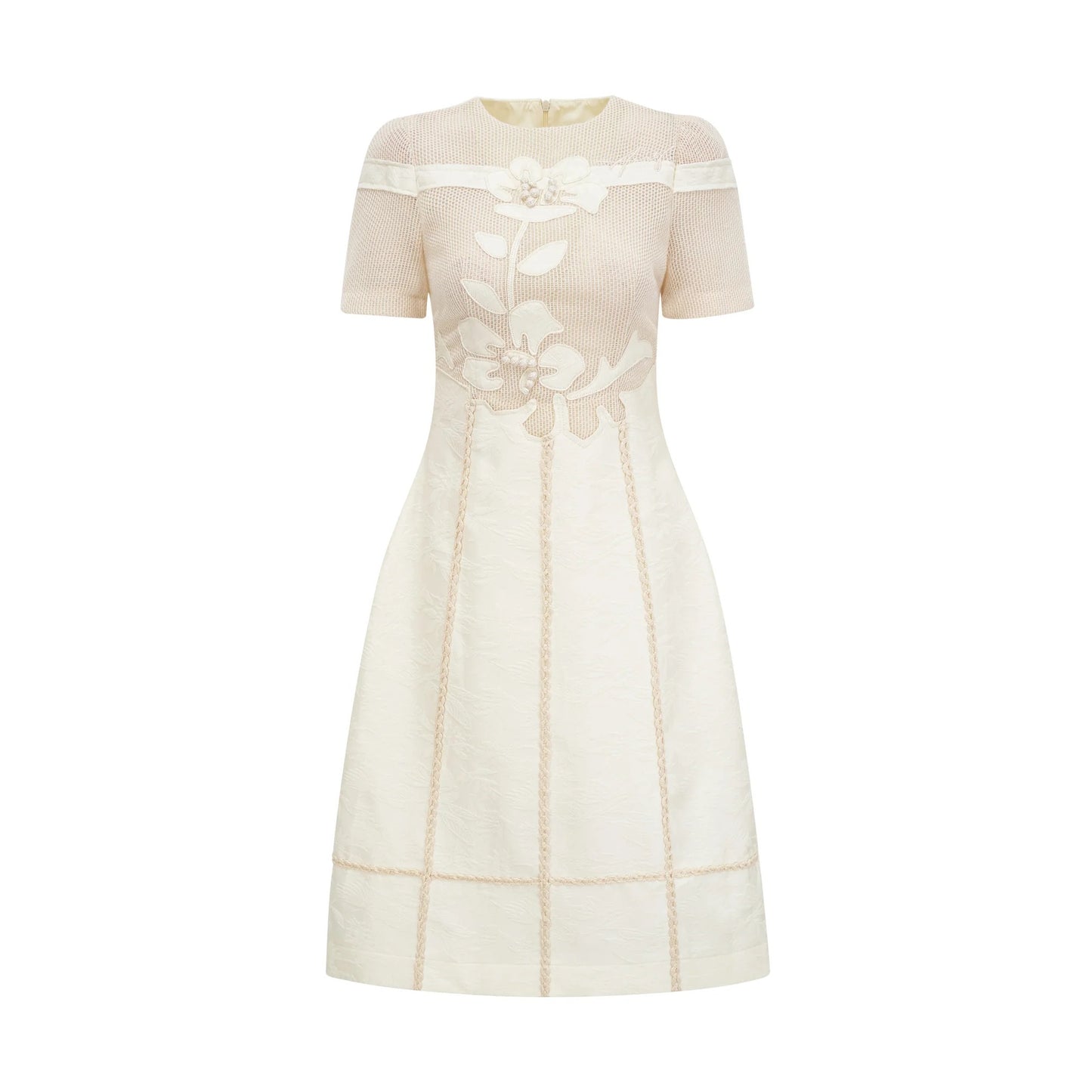 Diane Floral Embroidered Openwork Midi Dress