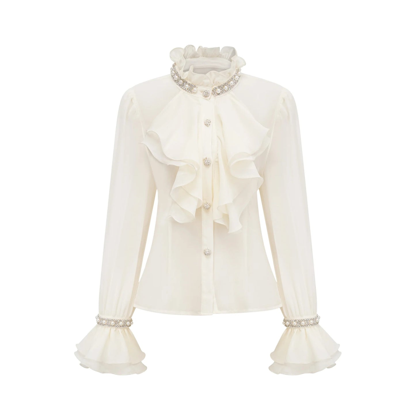 Helene ruffled embellished shirt