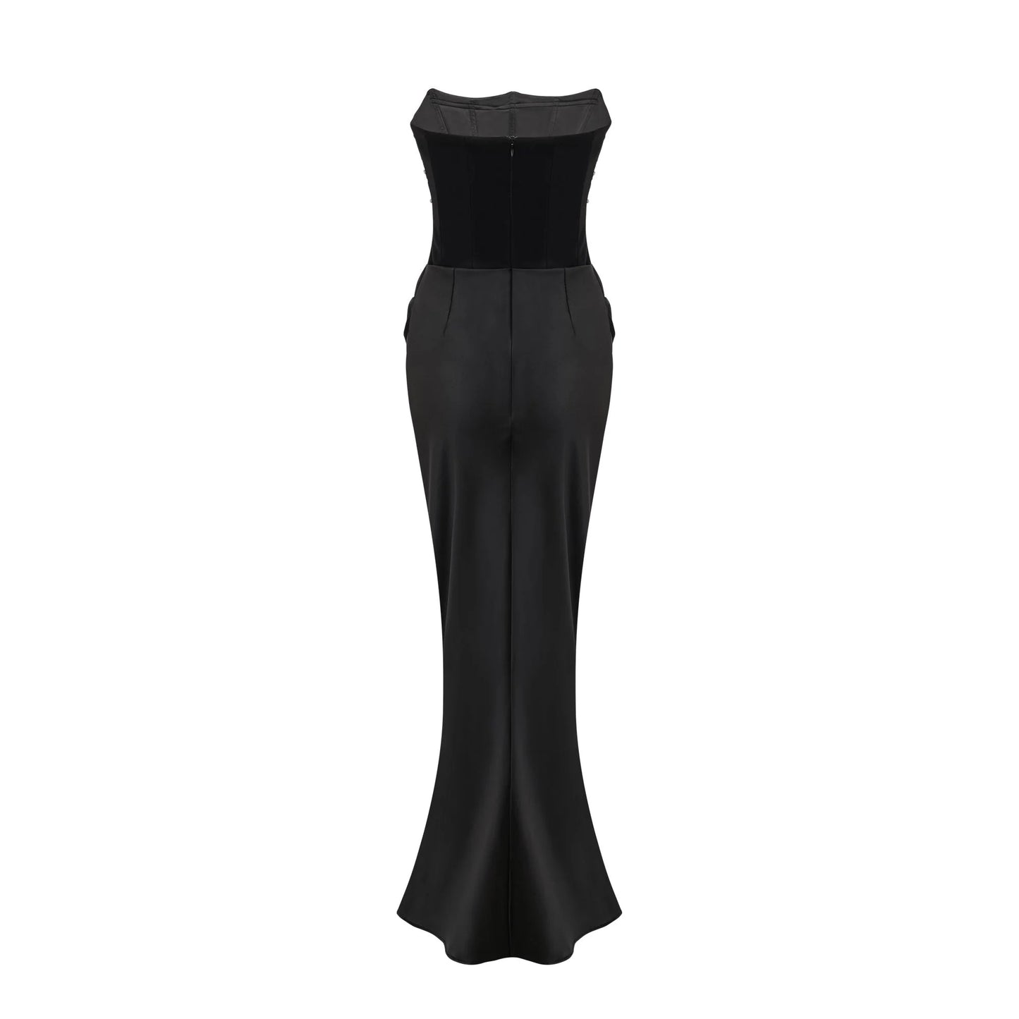 Aurore Black Crystal Embellished Maxi Dress