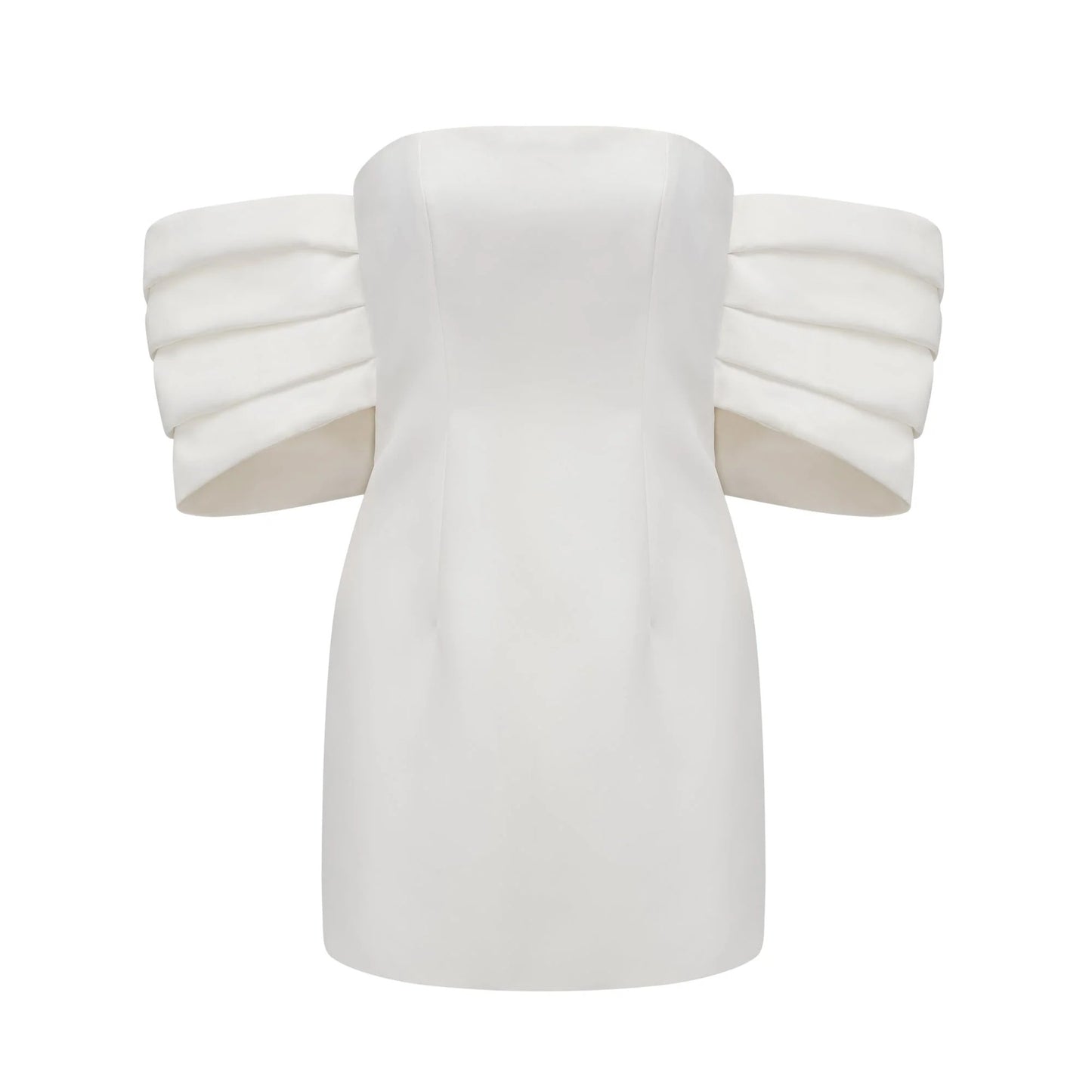 Helene White Oversize-bow Mini Dress