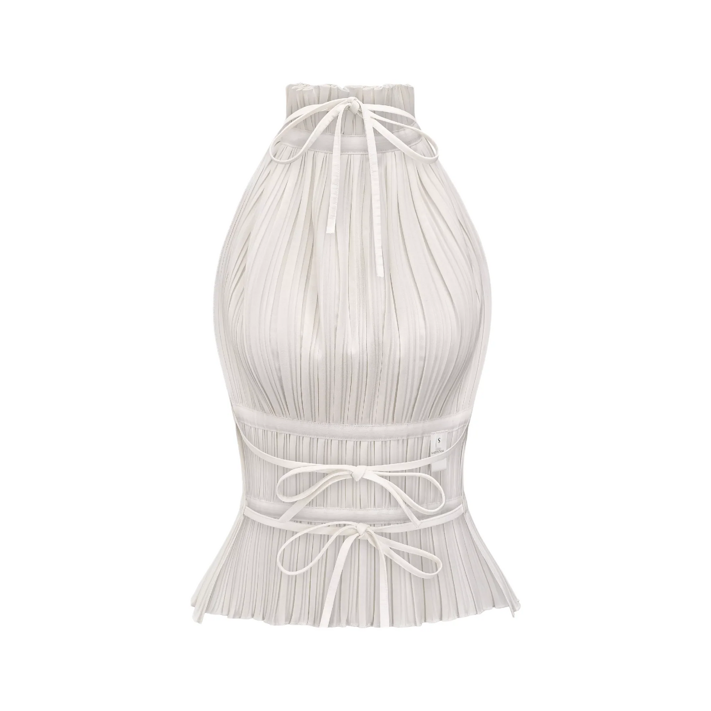 Milicent Open-Back Pleated Top