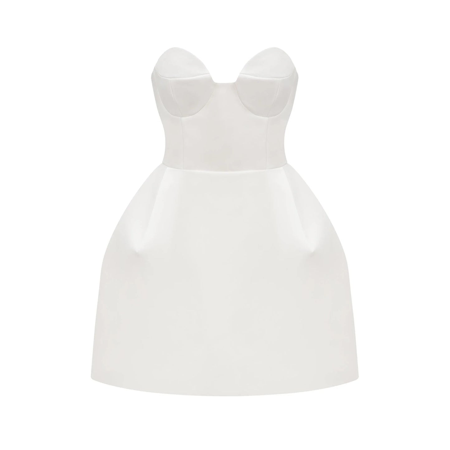 Laure White Bustier Off-Shoulder Mini Dress