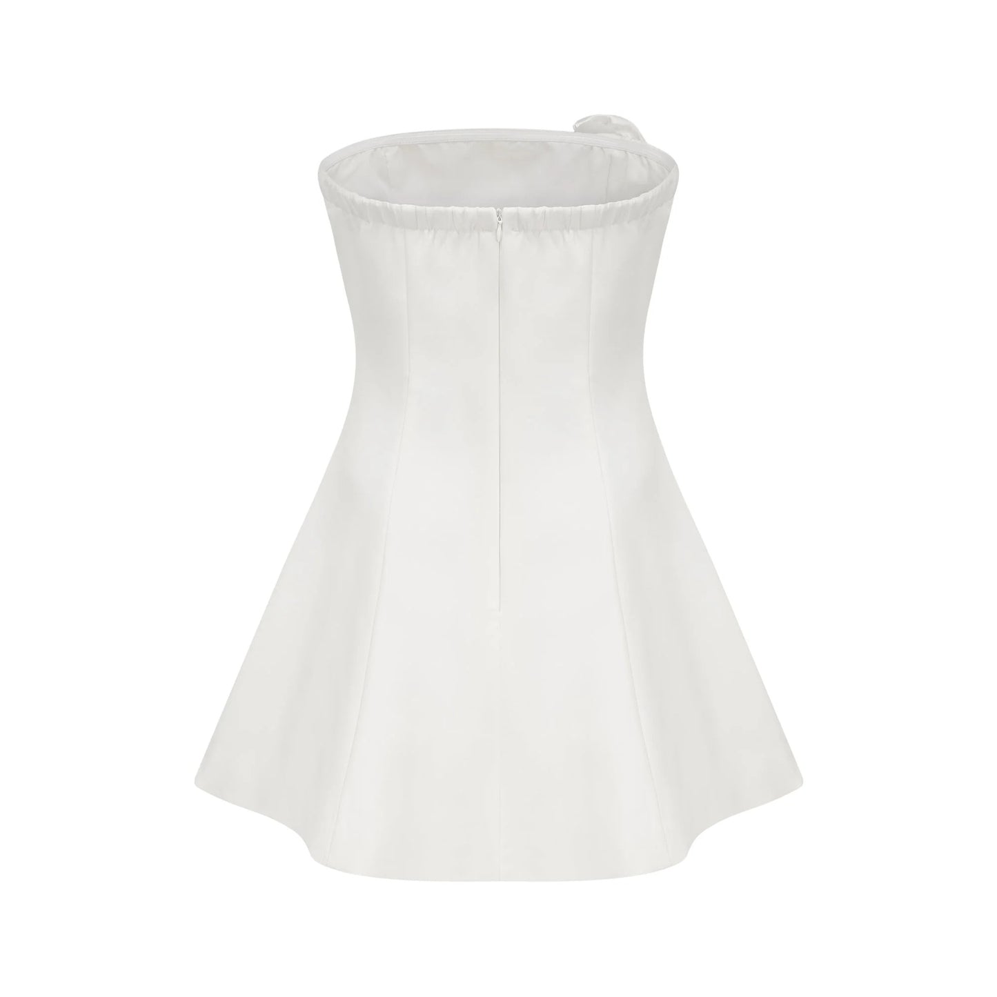 Rosalie White Faux-Flower Mini Dress