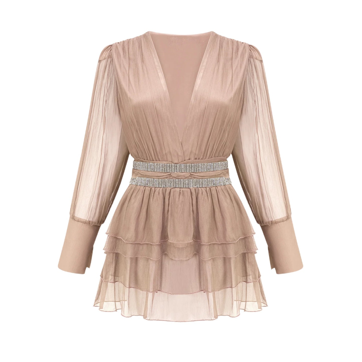 Ellica Crystal-Embellished Silk Mini Dress