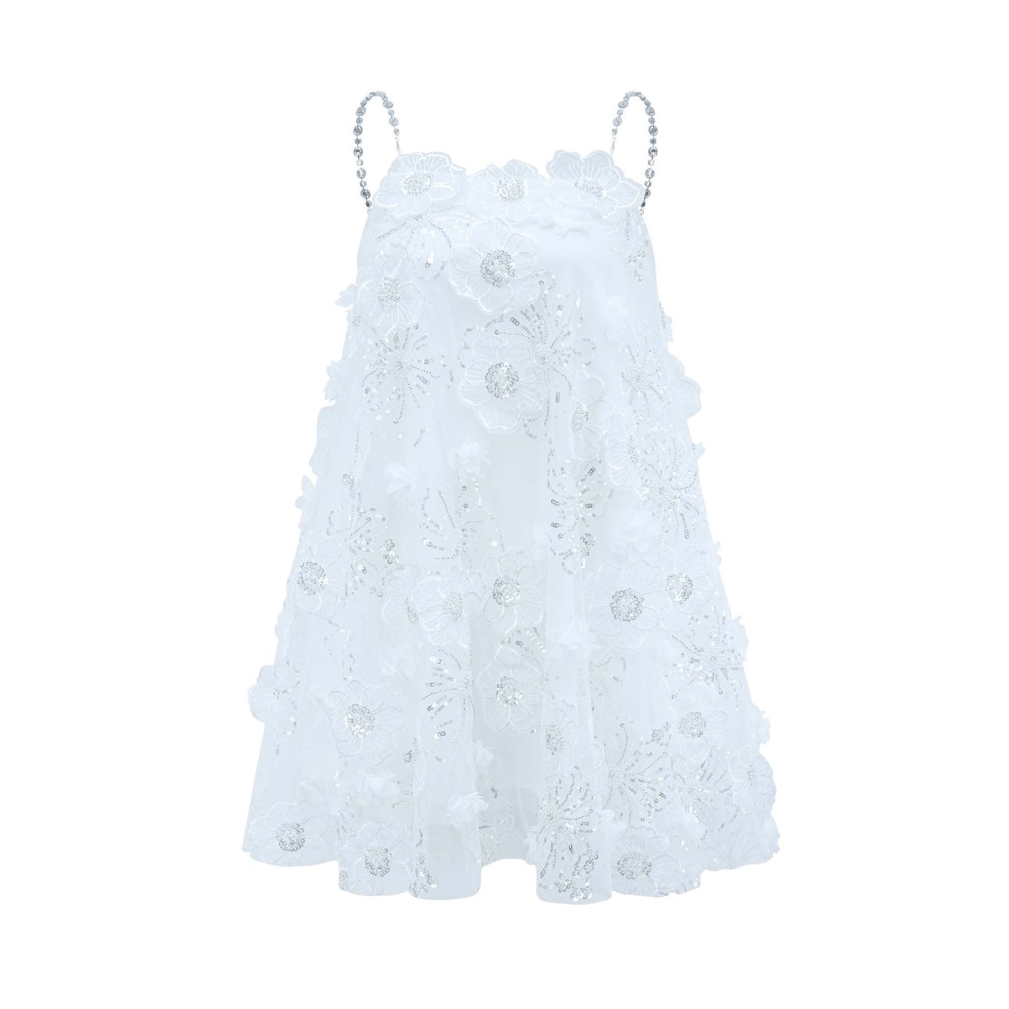 Suzette Crystal-Embellished Floral Mini Dress
