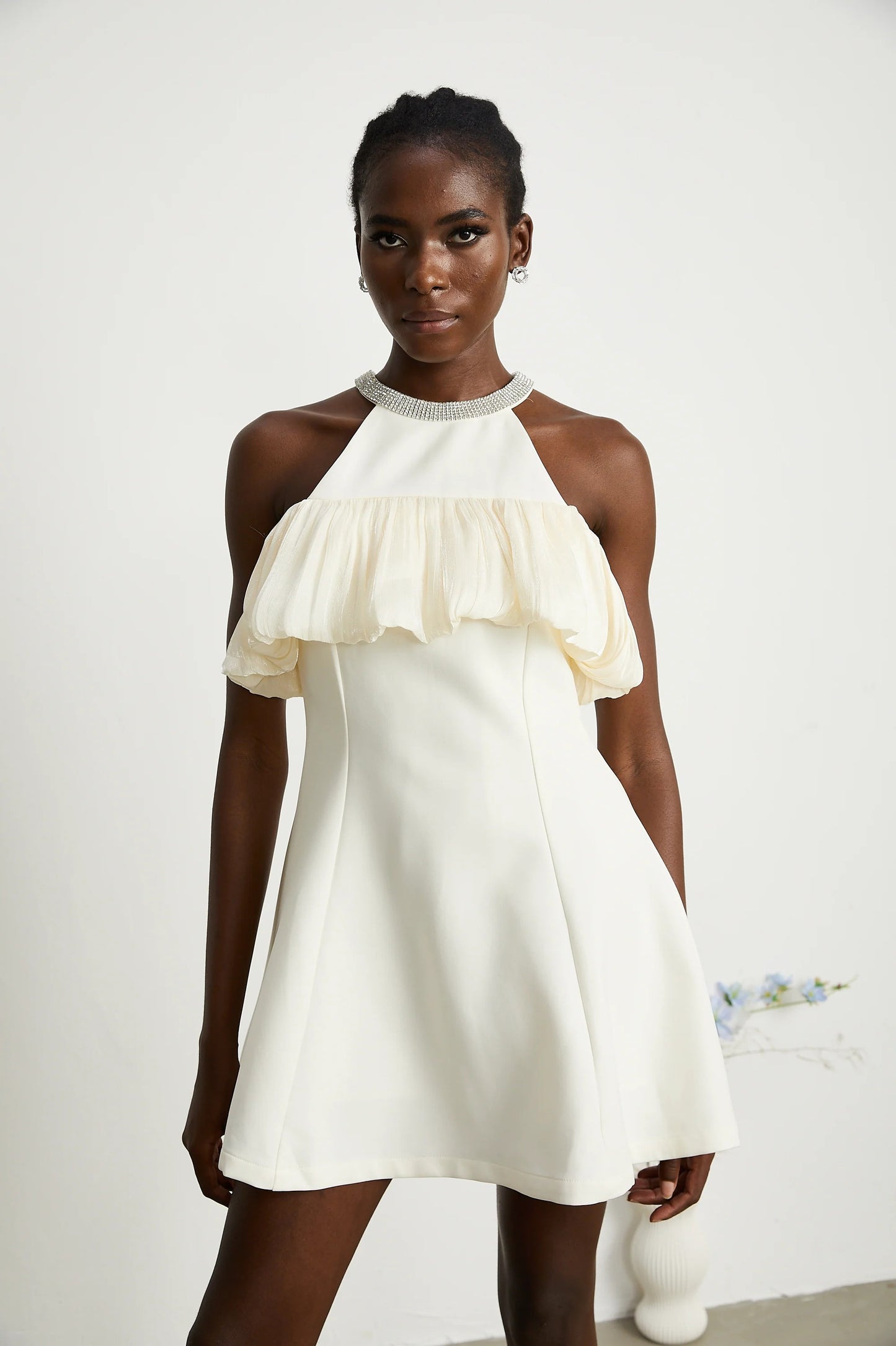 Josephine Crystal-Embellished Sleeveless Mini Dress