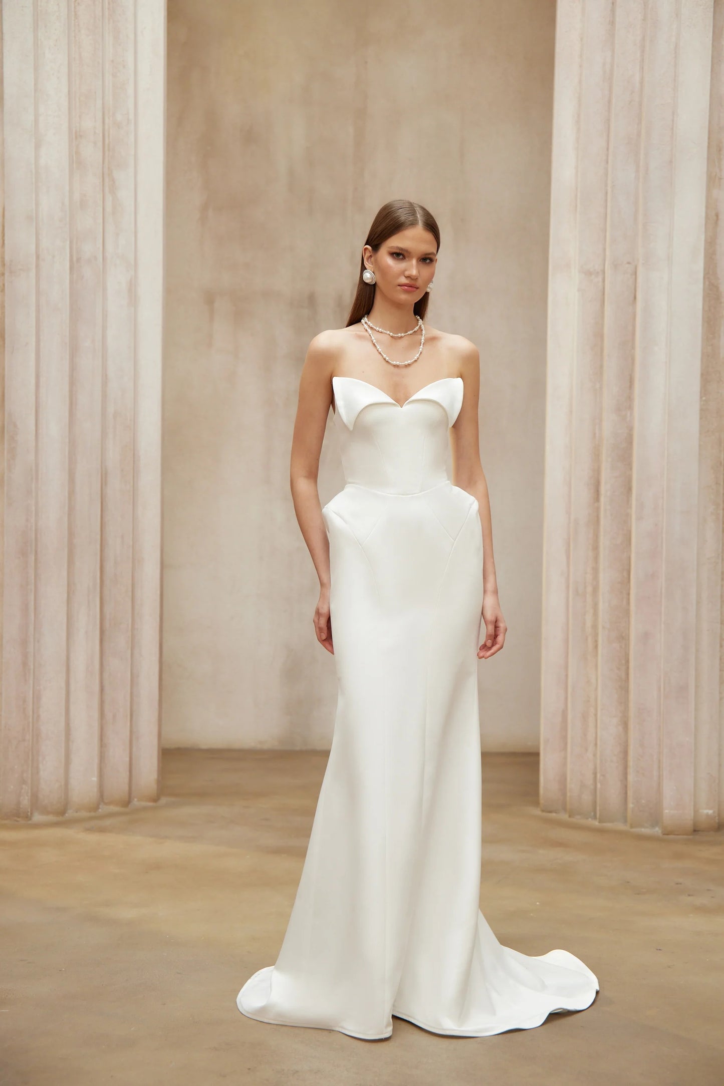 Alba White Barrel Waist Corset Maxi Dress