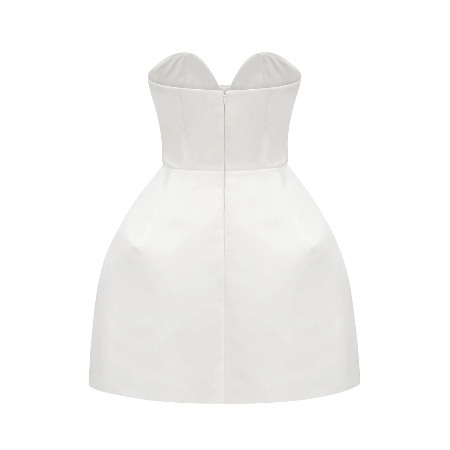 Laure White Bustier Off-Shoulder Mini Dress