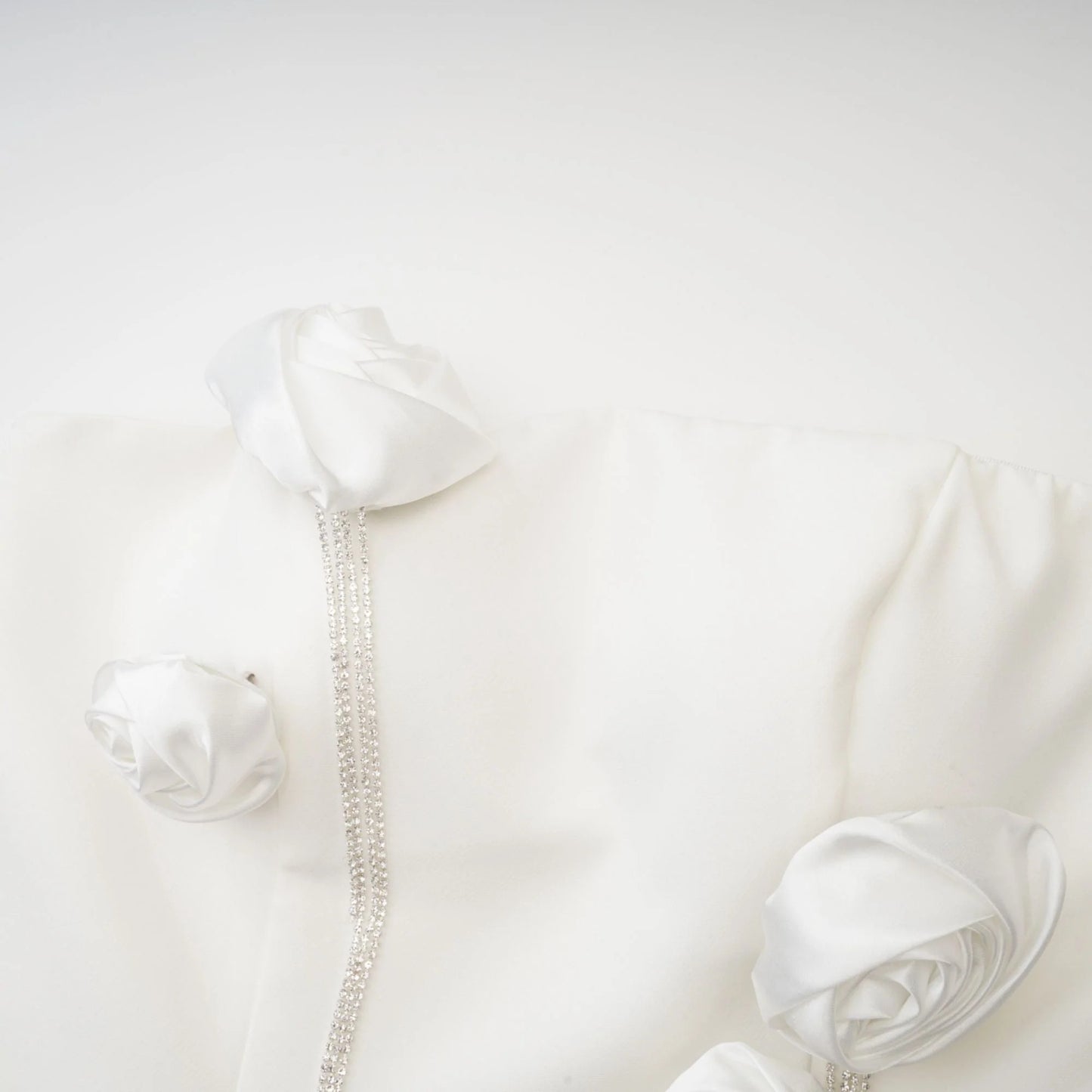 Rosalie White Faux-Flower Mini Dress