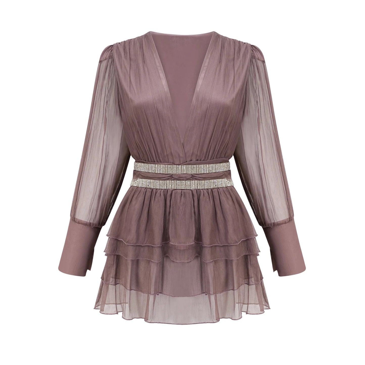 Ellica Crystal-Embellished Silk Mini Dress
