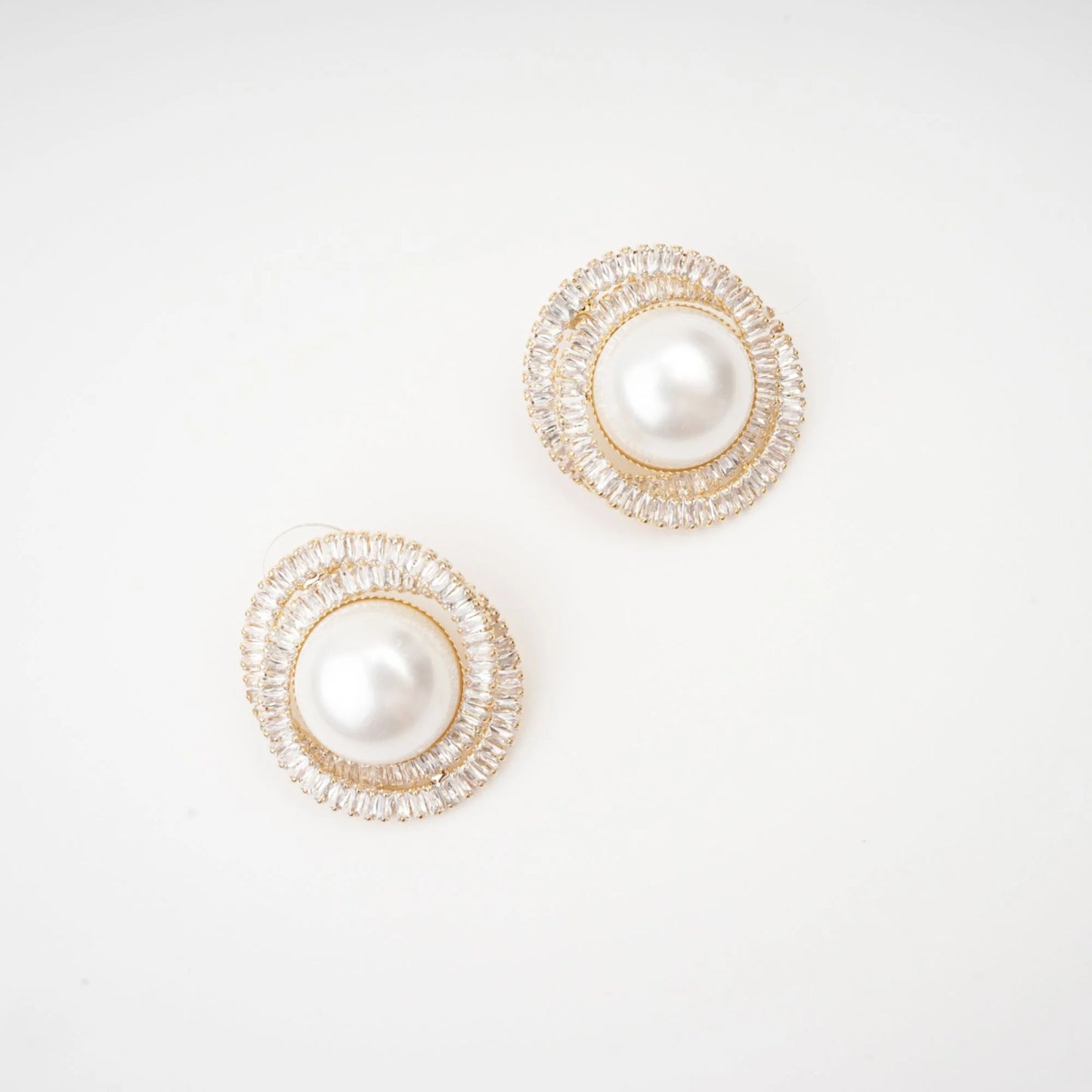 Éléonore crystal faux-pearl earrings