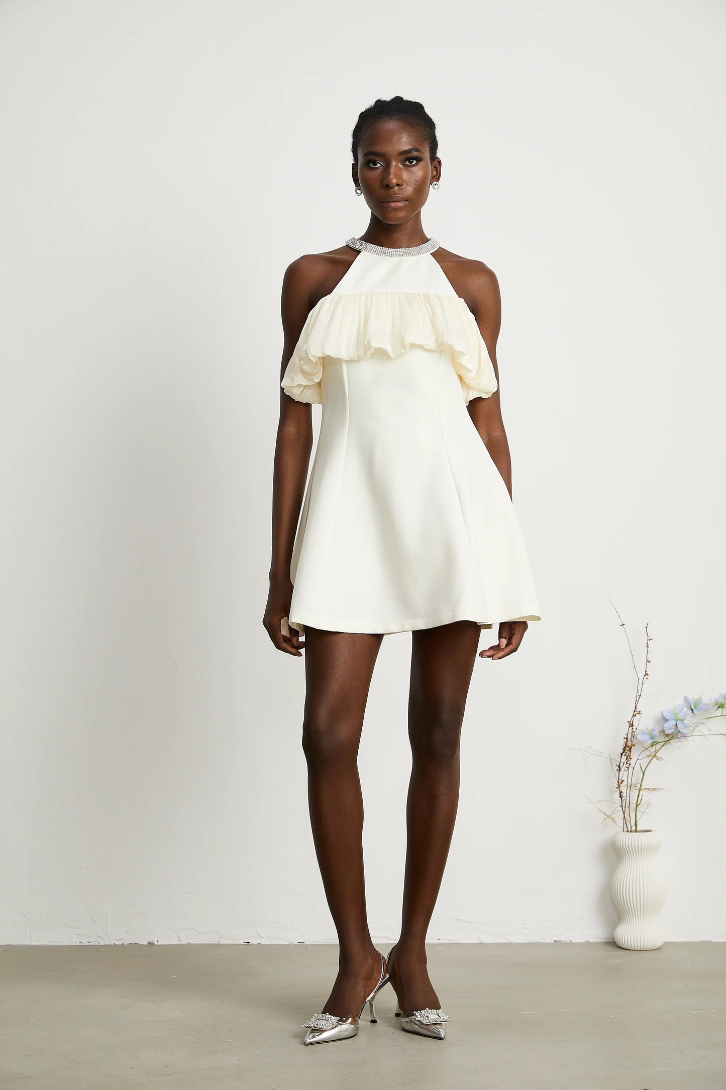 Josephine Crystal-Embellished Sleeveless Mini Dress