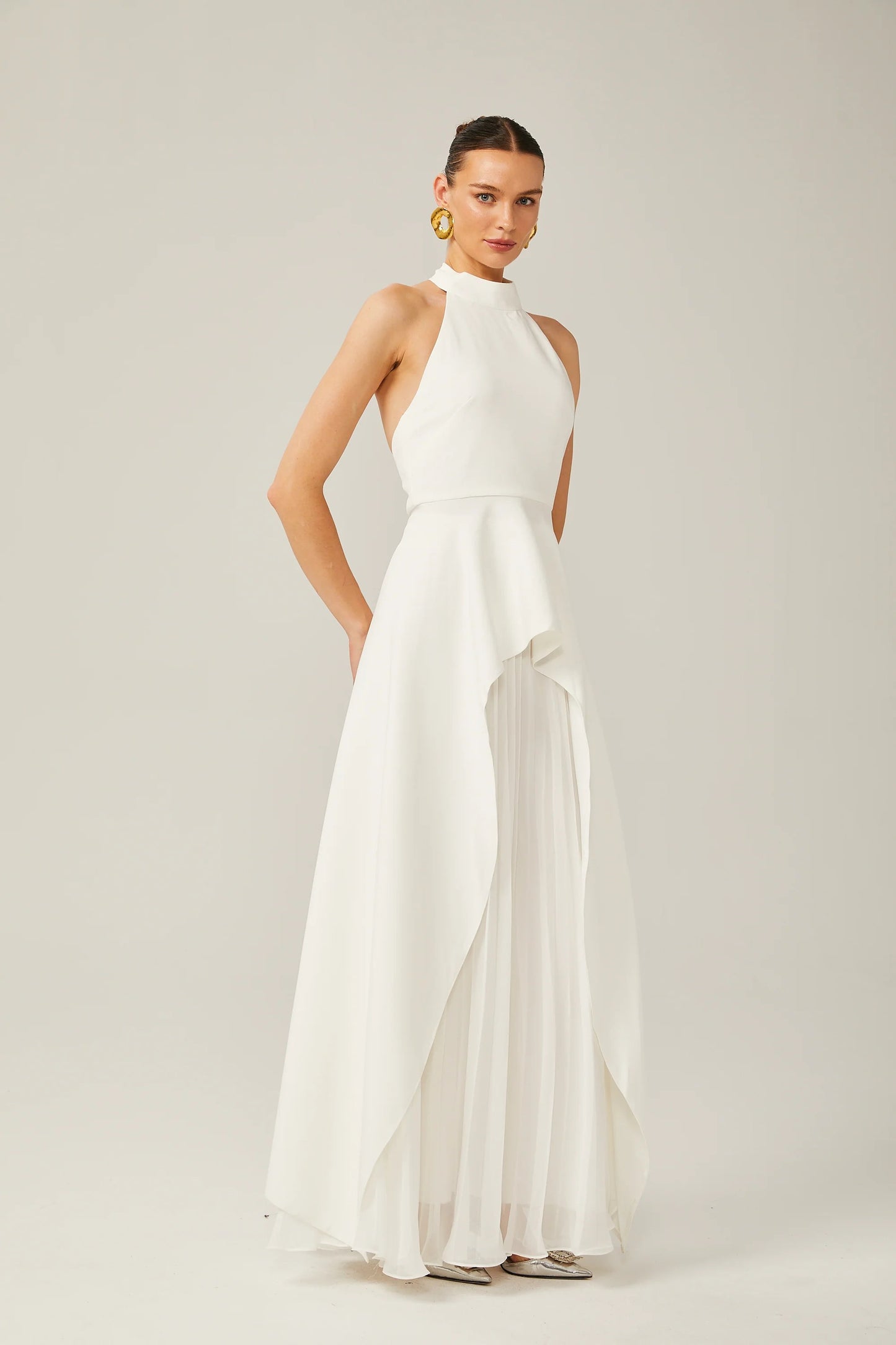 Ines Halterneck Layered Long Dress