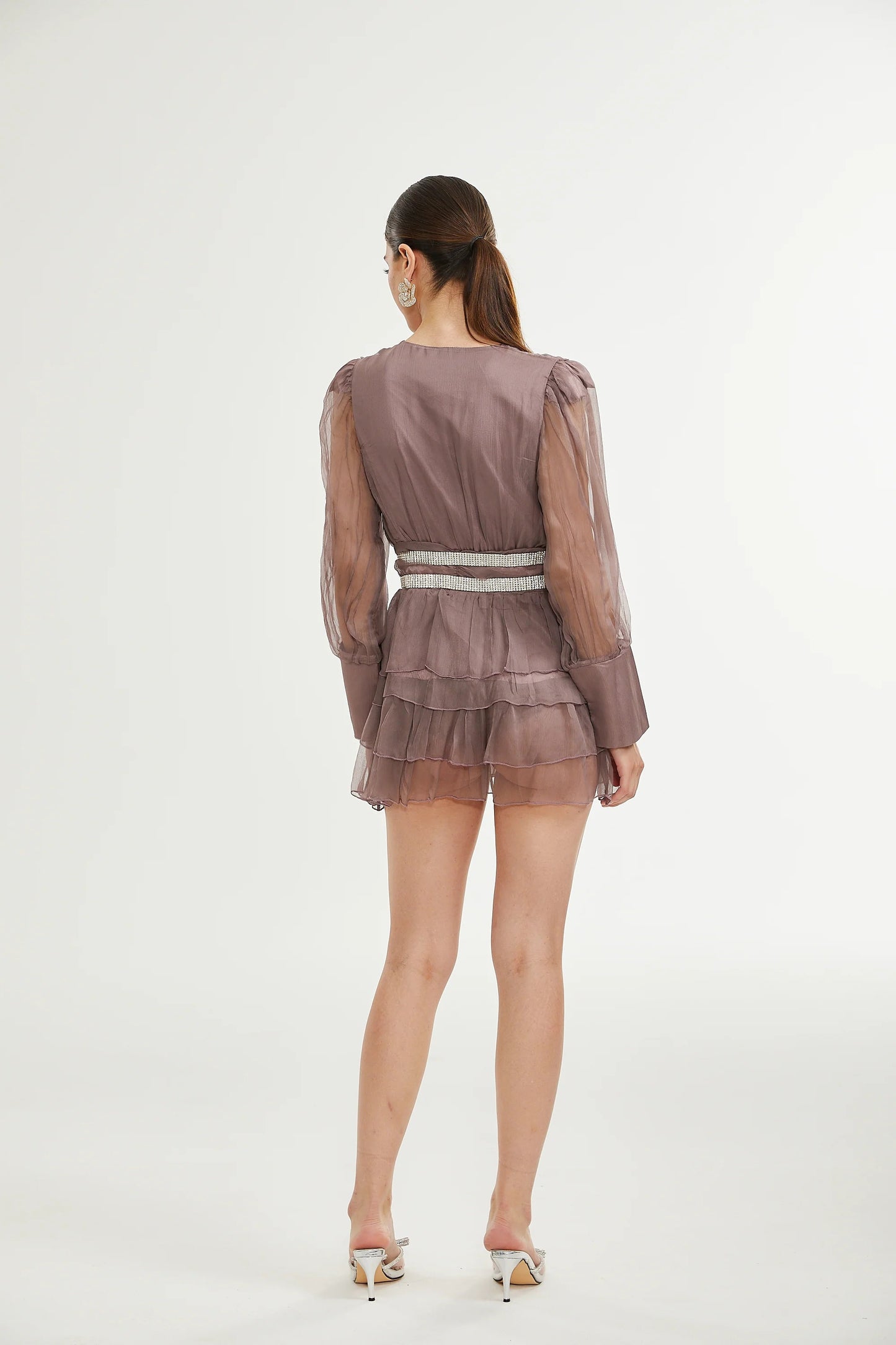 Ellica Crystal-Embellished Silk Mini Dress