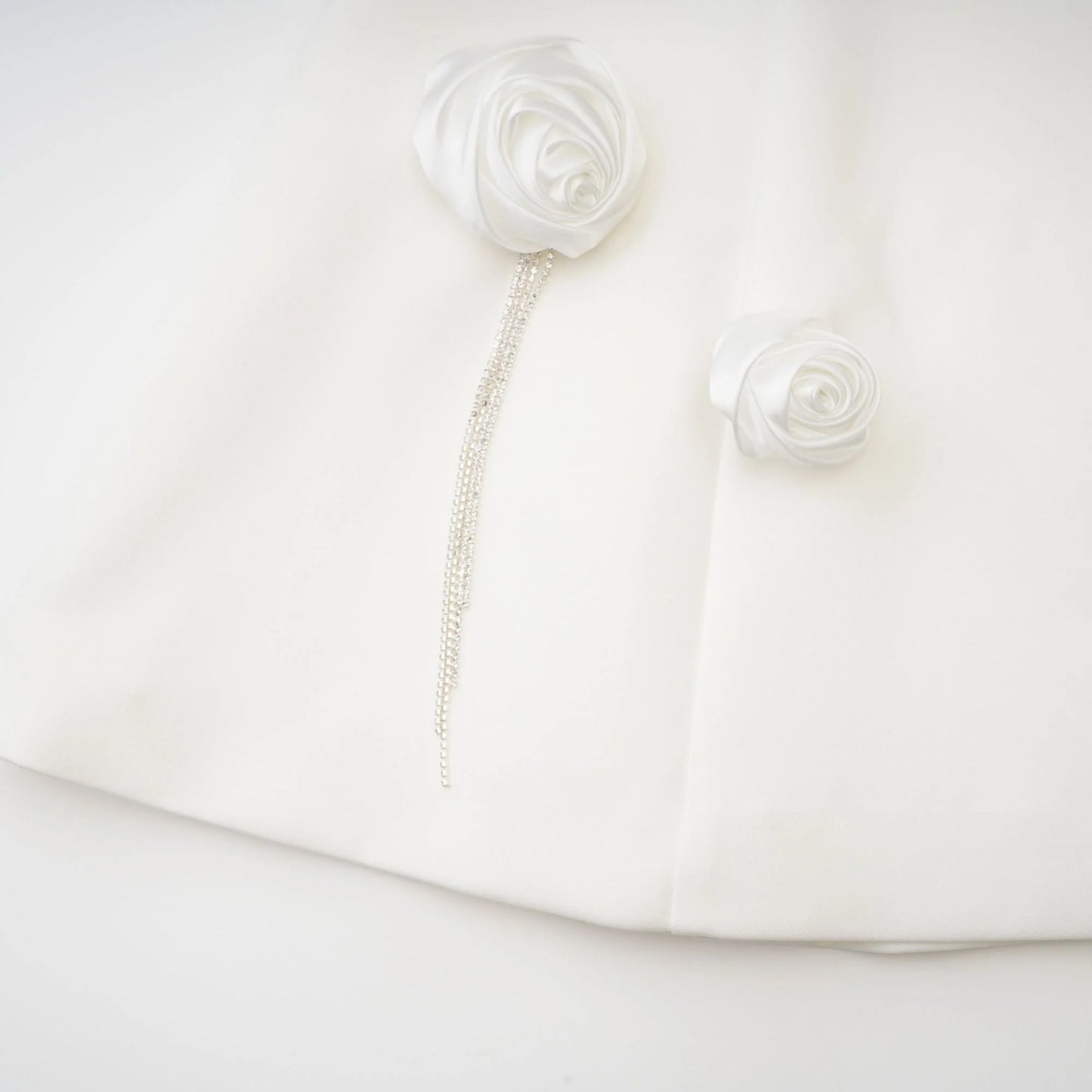 Rosalie White Faux-Flower Mini Dress