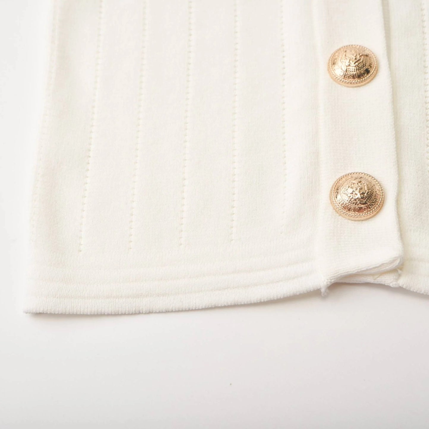 Button detailing knitted top & skirt matching set