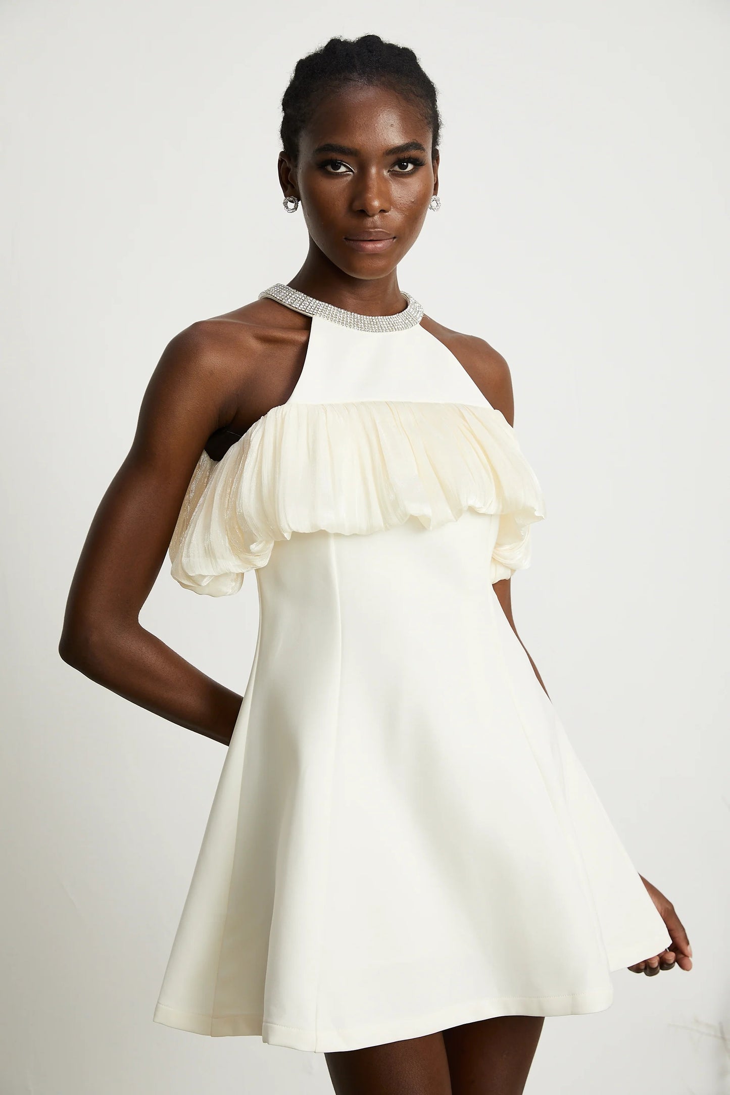 Josephine Crystal-Embellished Sleeveless Mini Dress