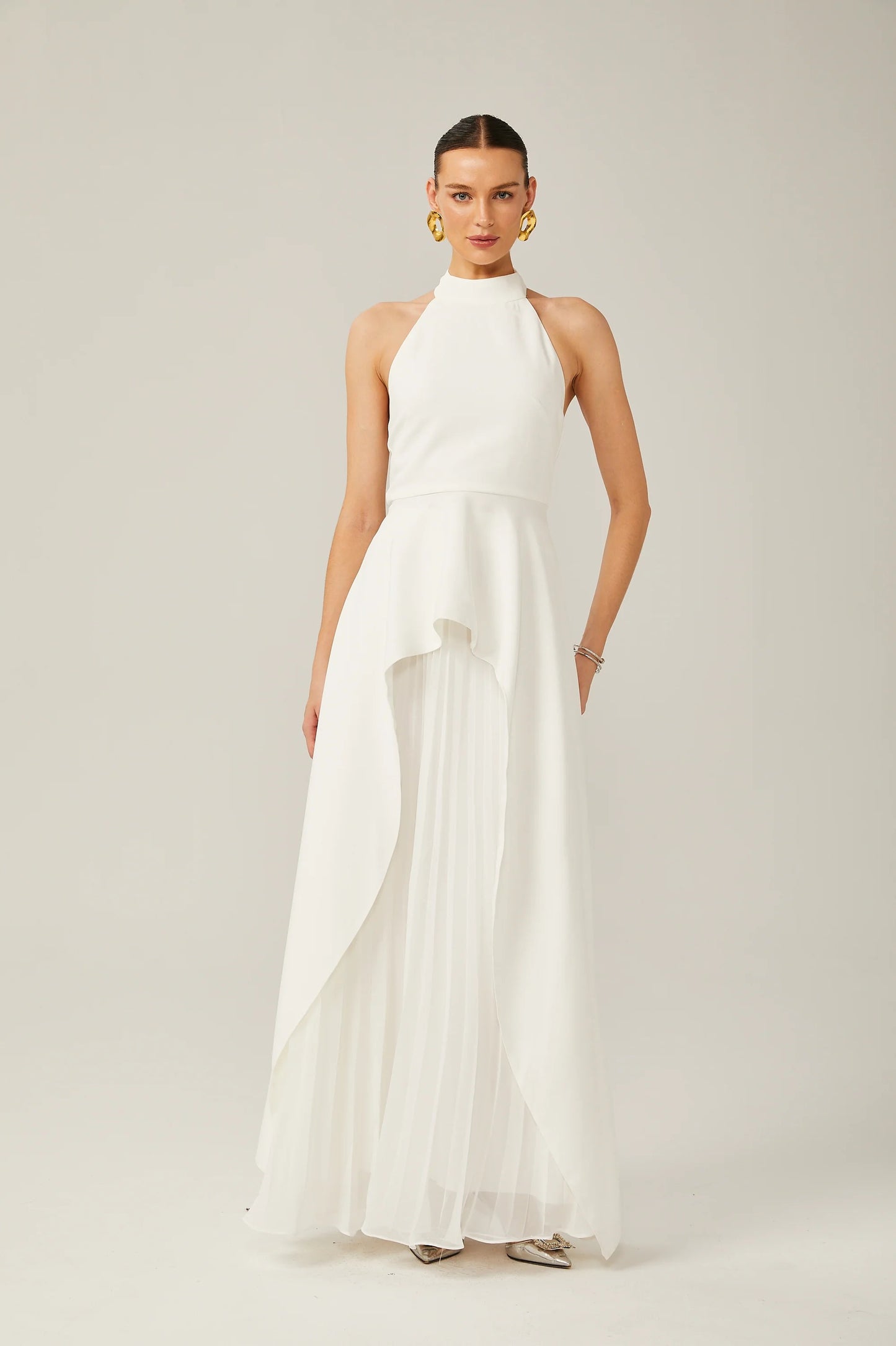 Ines Halterneck Layered Long Dress