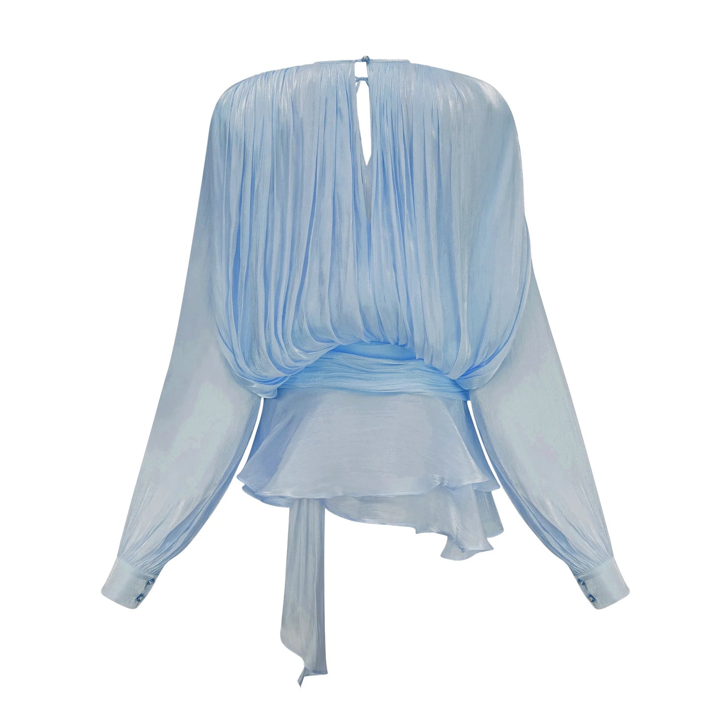 Eugenie Blue Fully Pleated Ruffled Mini Dress