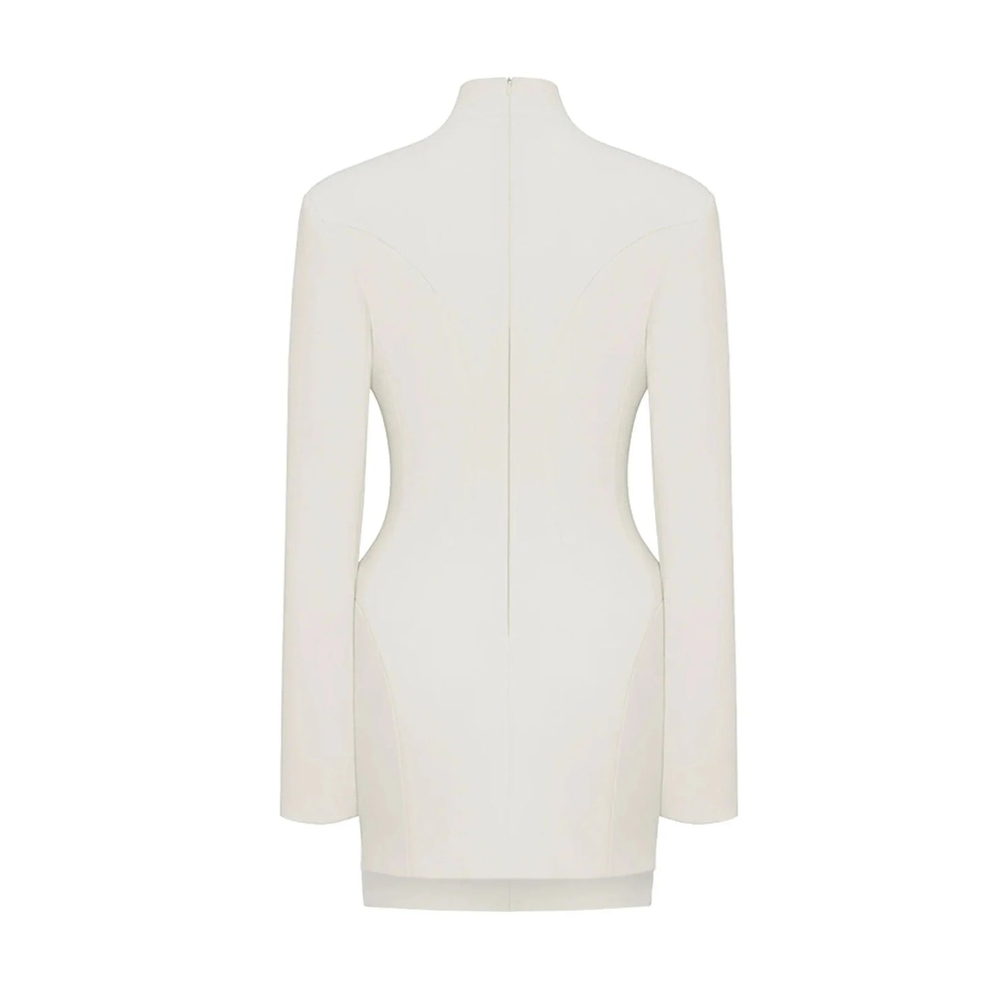 Adriana White Barrel Design Jacket & Skirt Set
