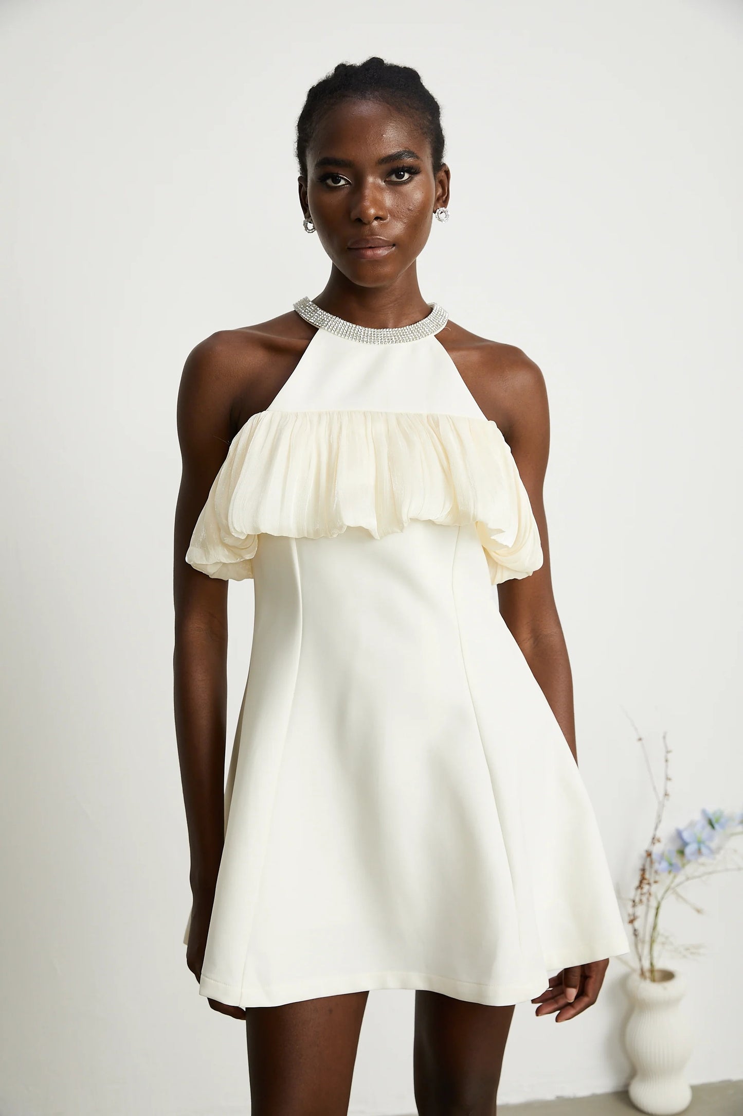 Josephine Crystal-Embellished Sleeveless Mini Dress