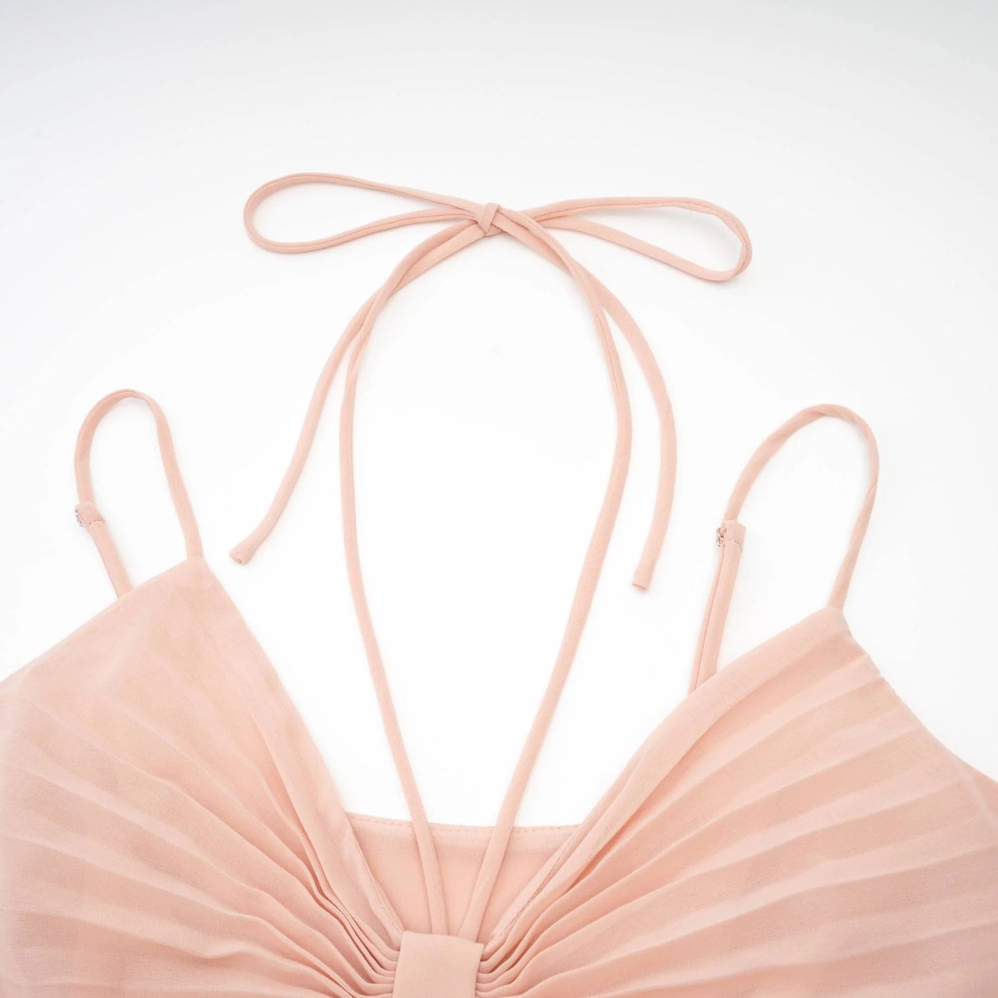 Olympe Pink Pleated Tiered Midi Dress