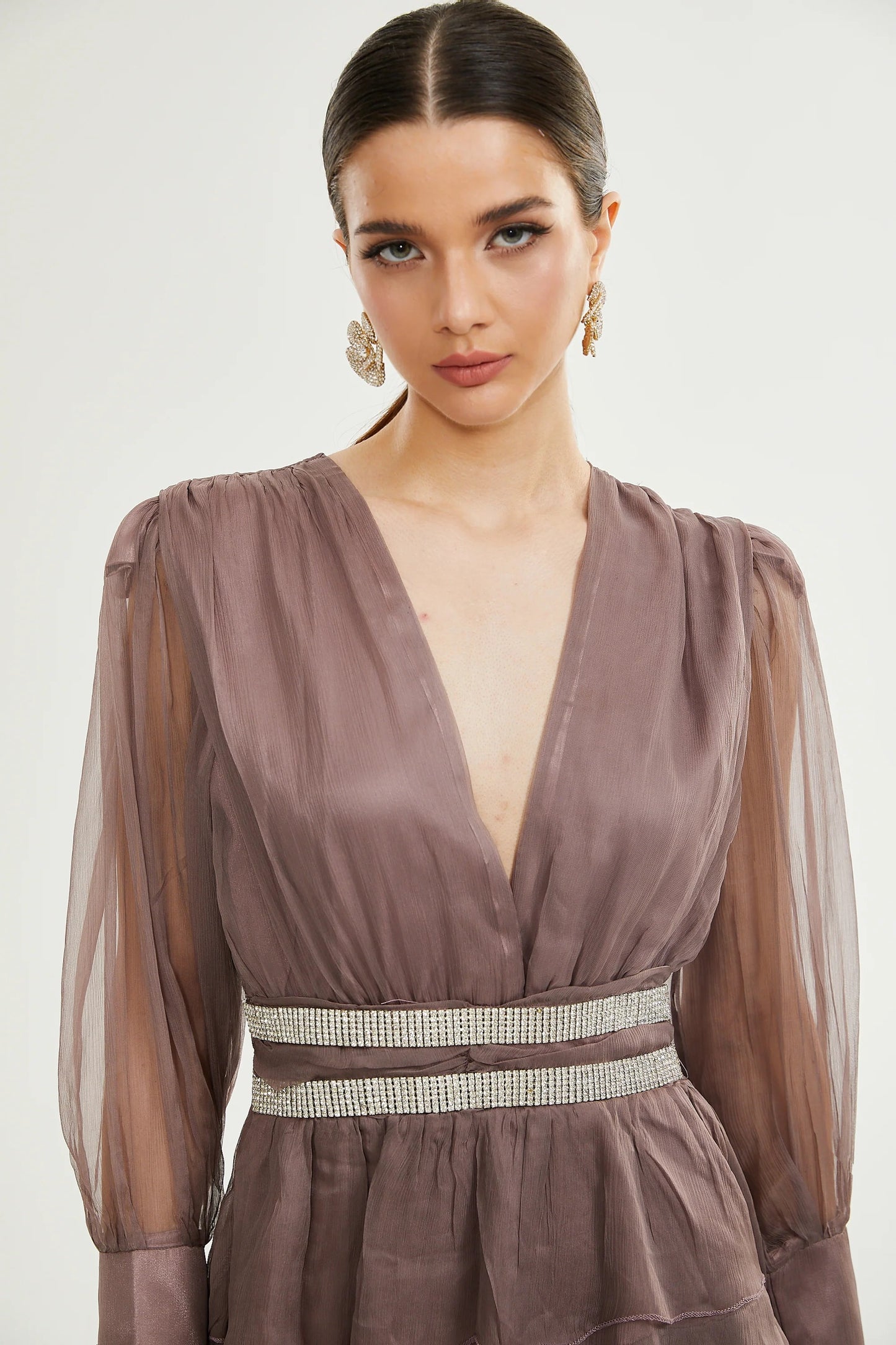 Ellica Crystal-Embellished Silk Mini Dress