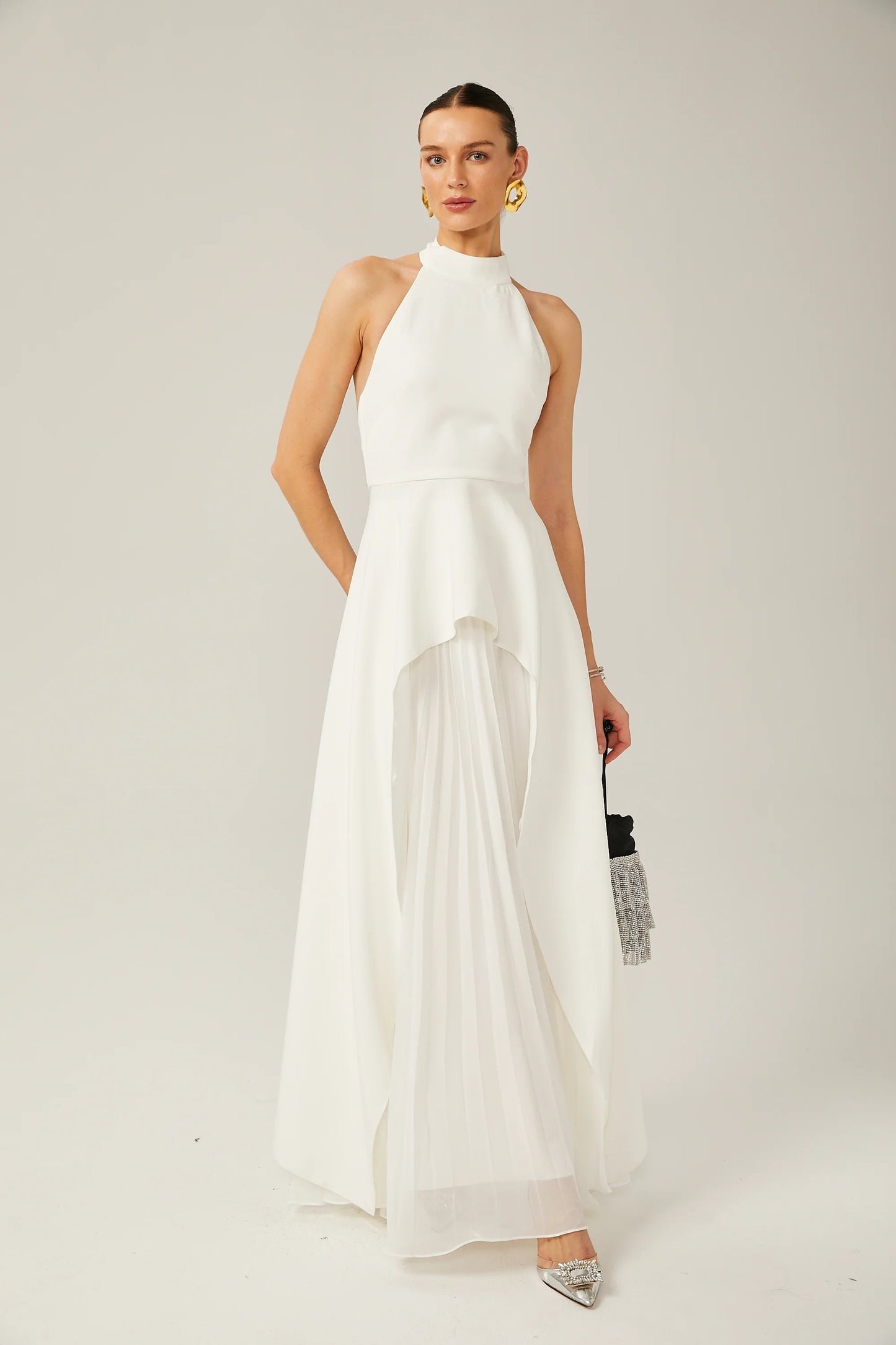 Ines Halterneck Layered Long Dress