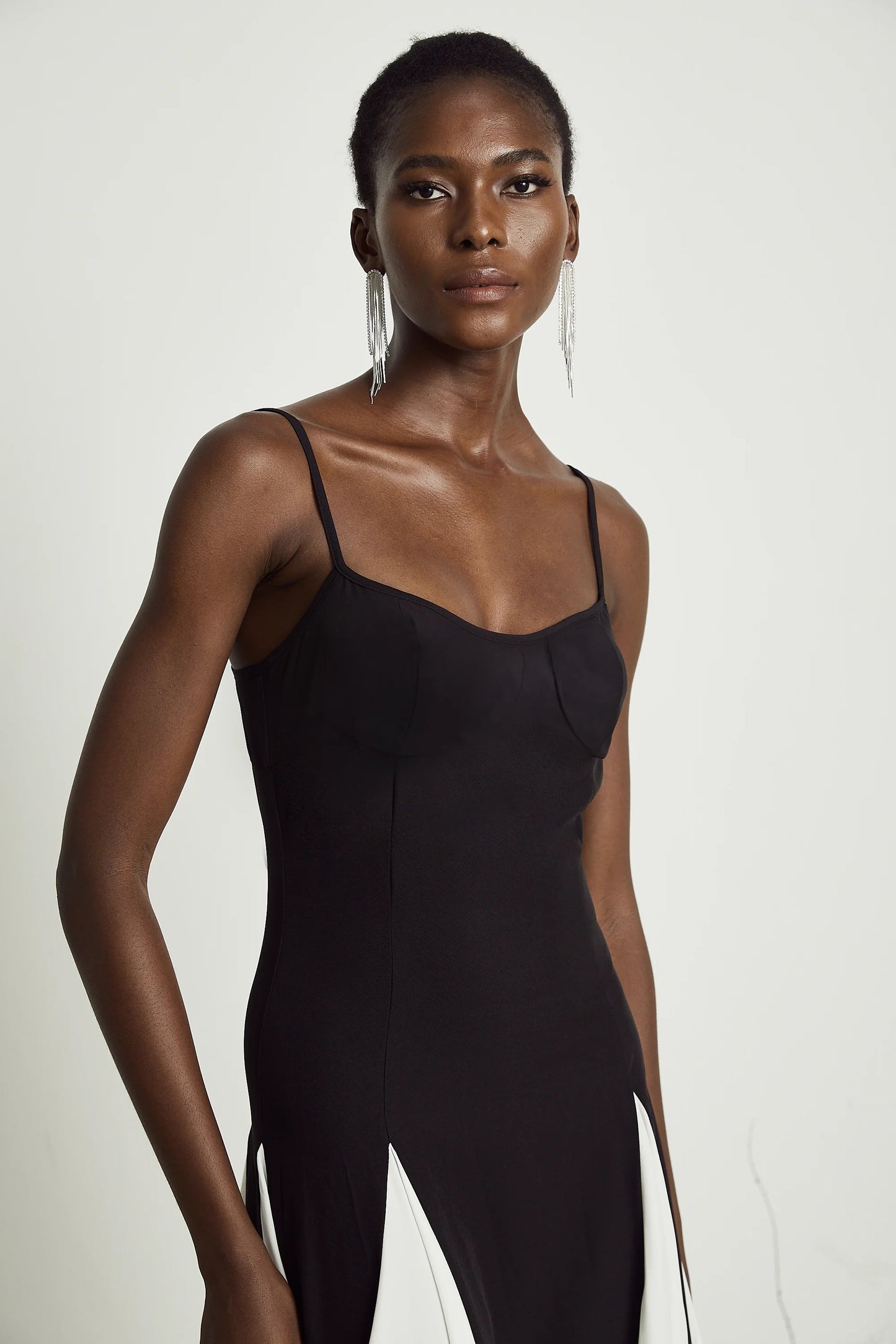 Sofie Contrast-color Pleated Maxi Dress