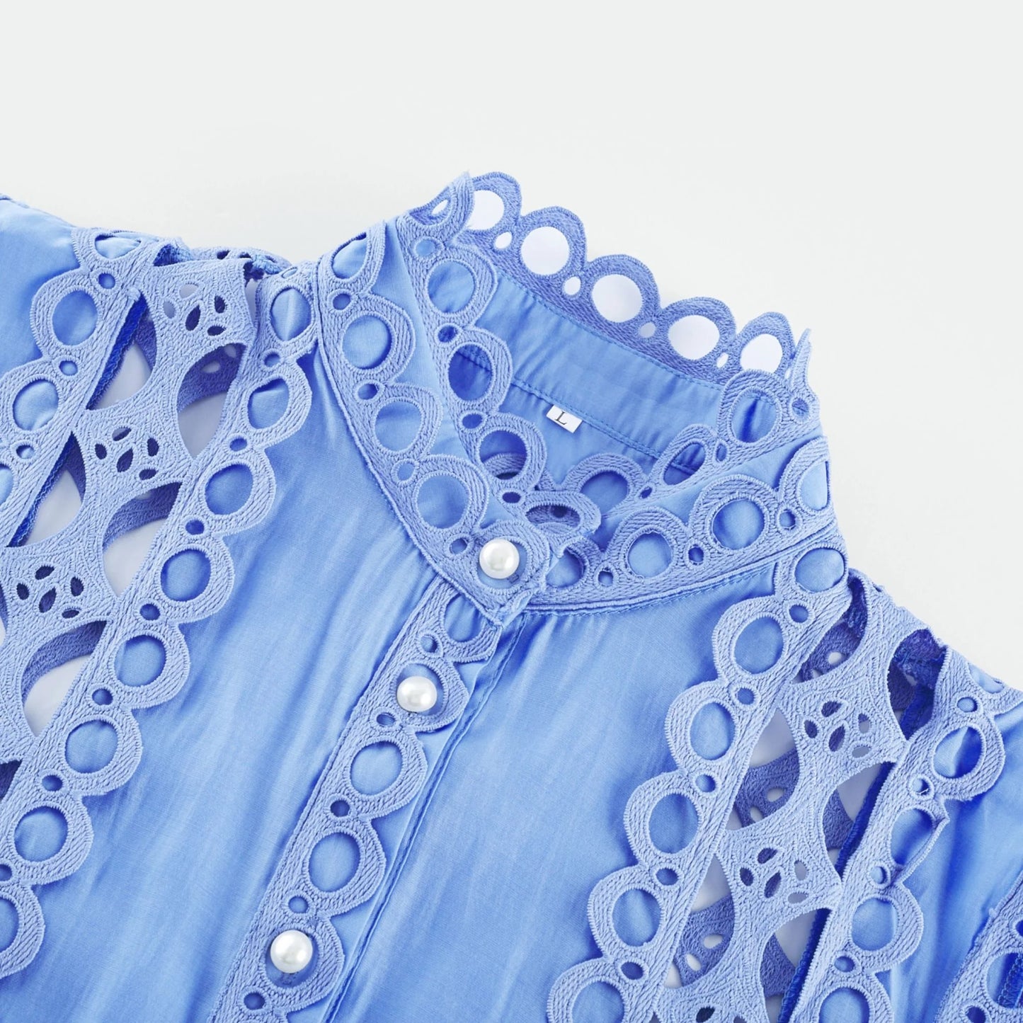 Mireille Blue Cut-Out Belted Mini Dress