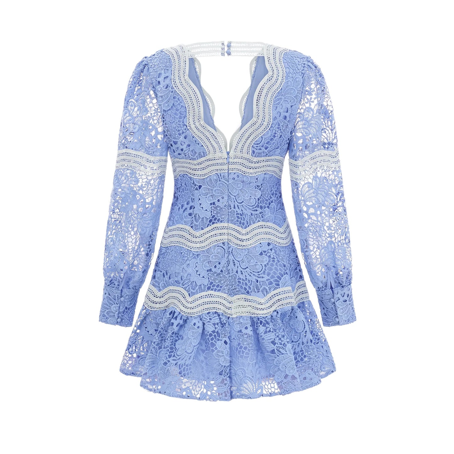 Gaelle V-Neck Floral Embroidered Mini Dress