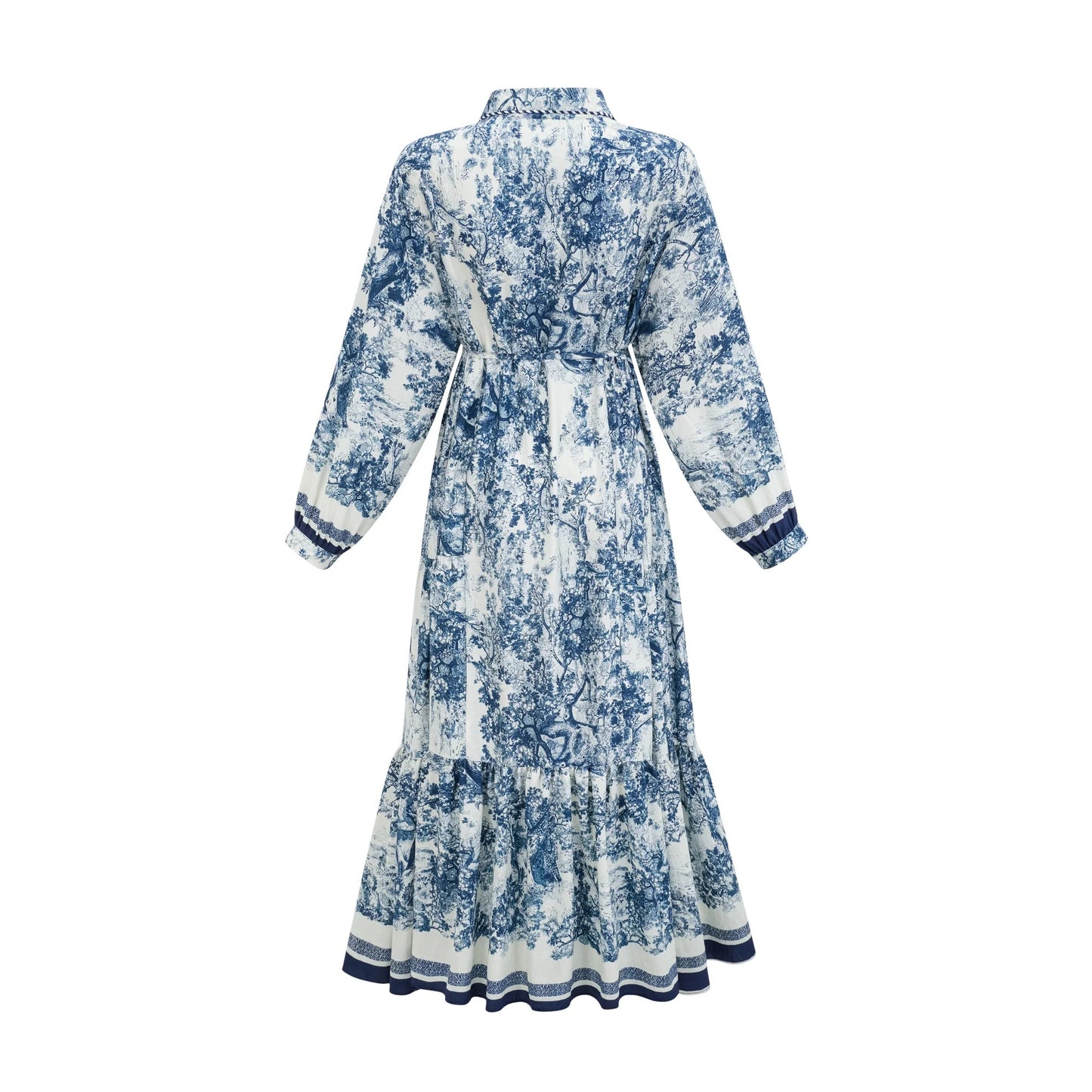 Adelaide Graphic-Print Midi Dress in Blue
