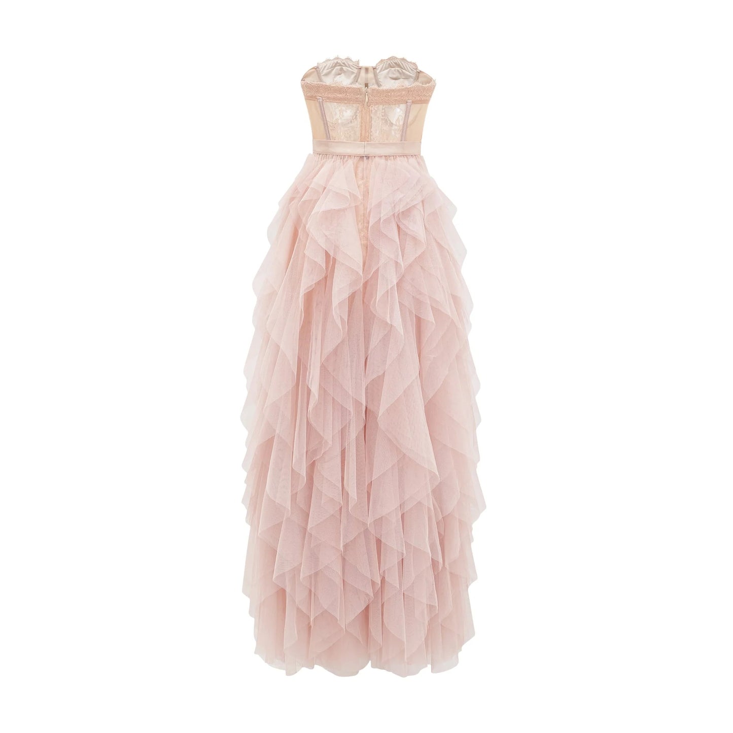 Eilis Pink Bustier Mesh Maxi Dress