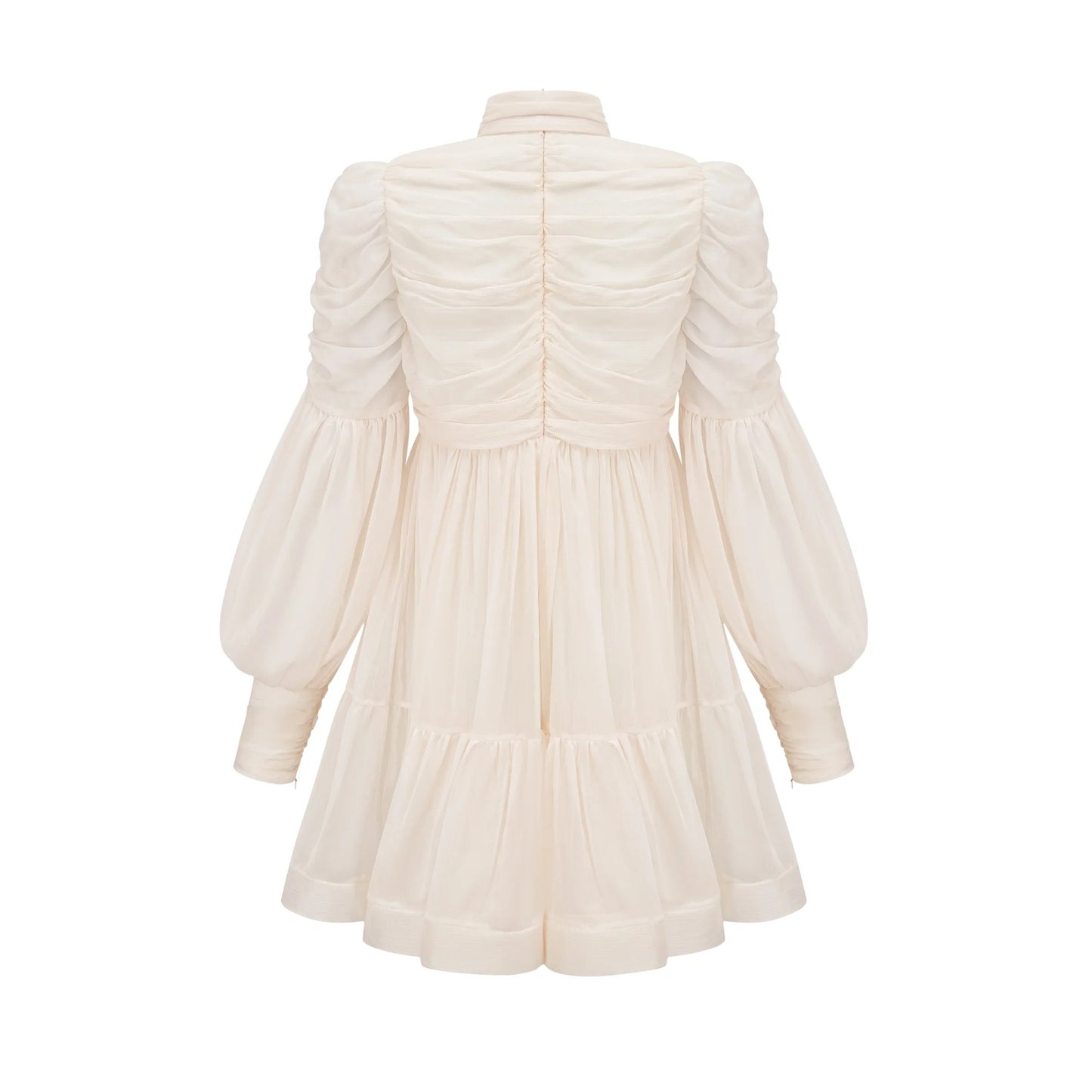 Thibaulte Tuck-Detail Pleated Tulle Mini Dress