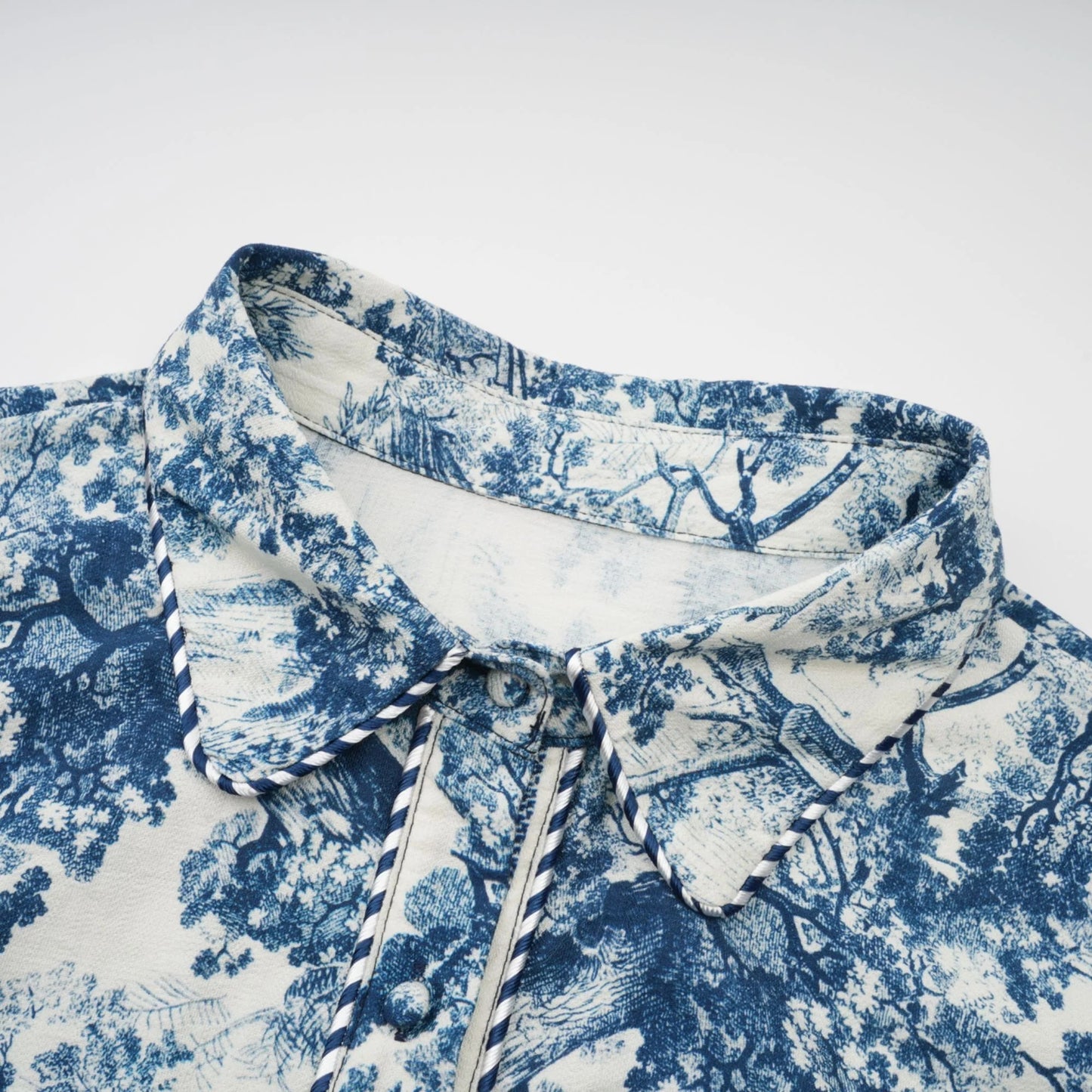Adelaide Graphic-Print Midi Dress in Blue