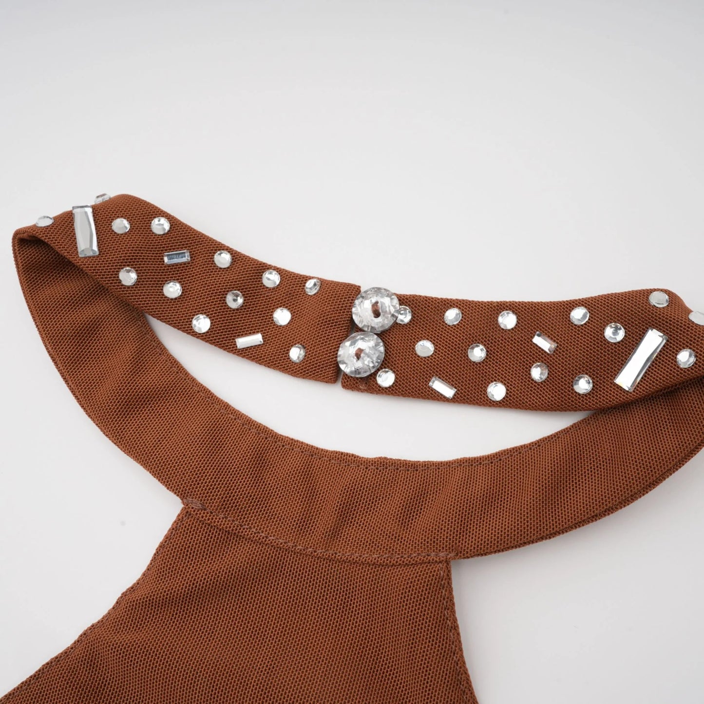 Desiree Brown Embellished Halter Neck Bodycon Maxi Dress
