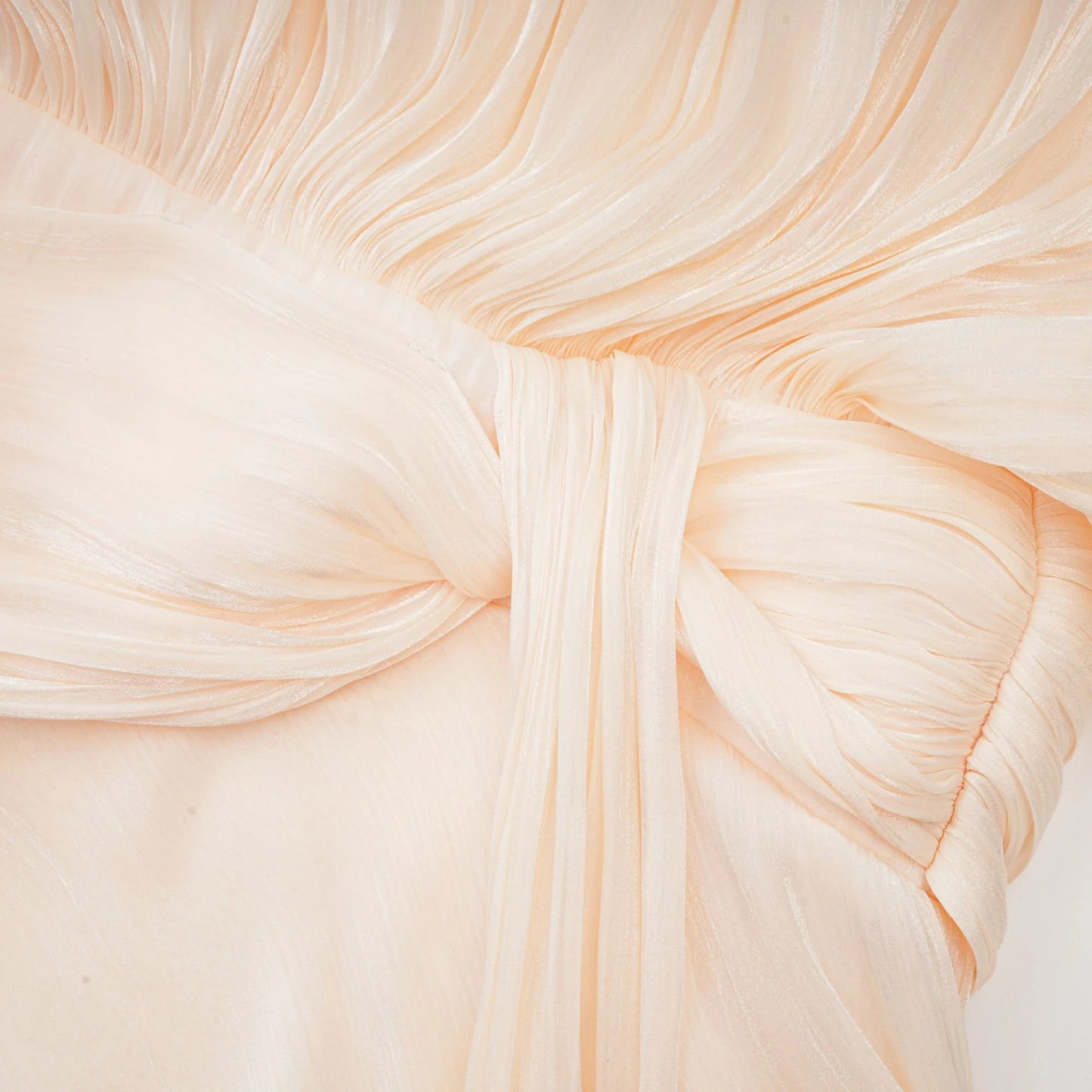 Eugenie Neutral Fully Pleated Ruffled Mini Dress