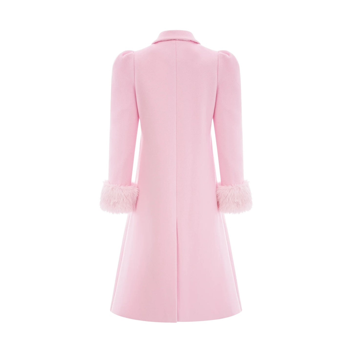 Louisette pink faux-fur overcoat