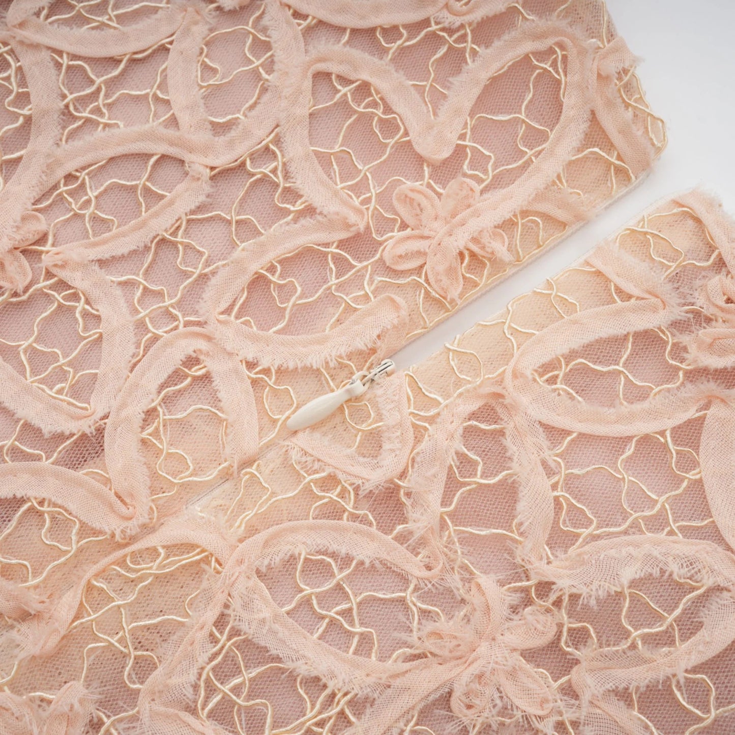 Berengere Neutrals Faux-Flower Crochet Midi Dress