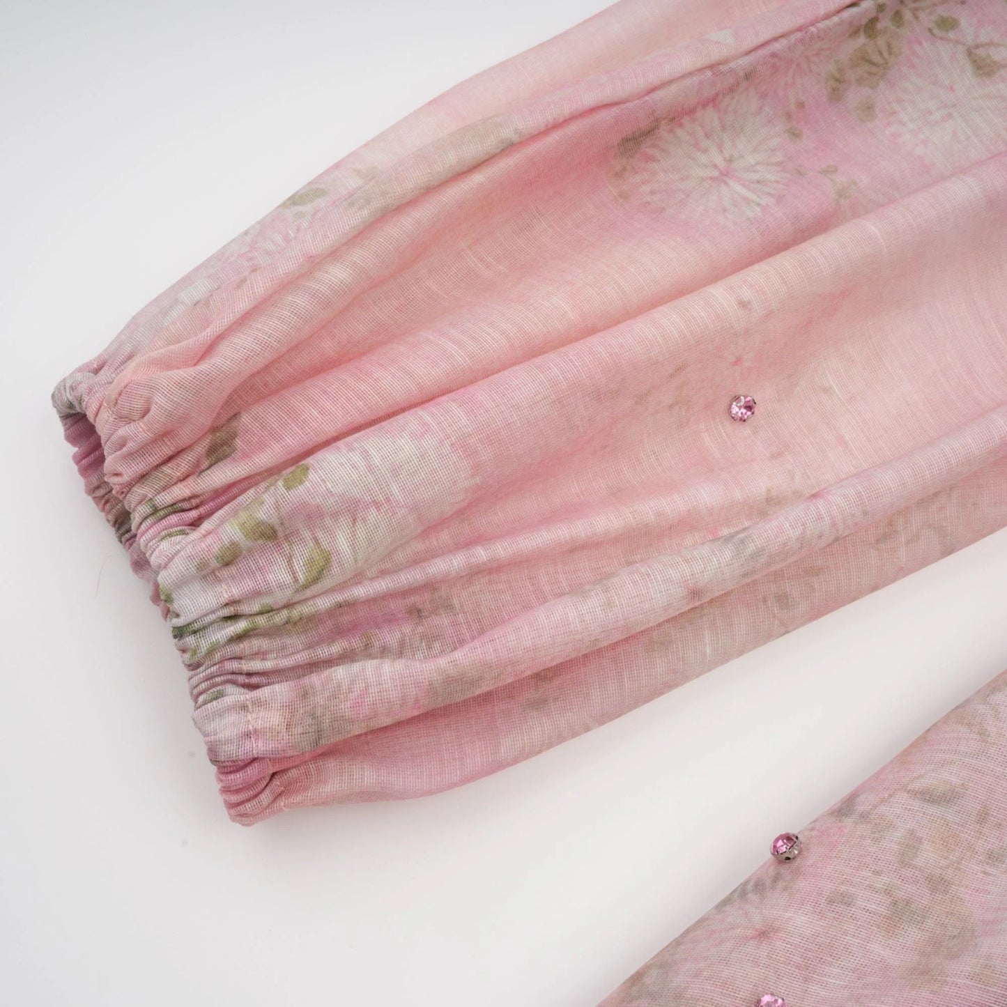 Narcisse Pink Embellished Floral-Print Midi Dress