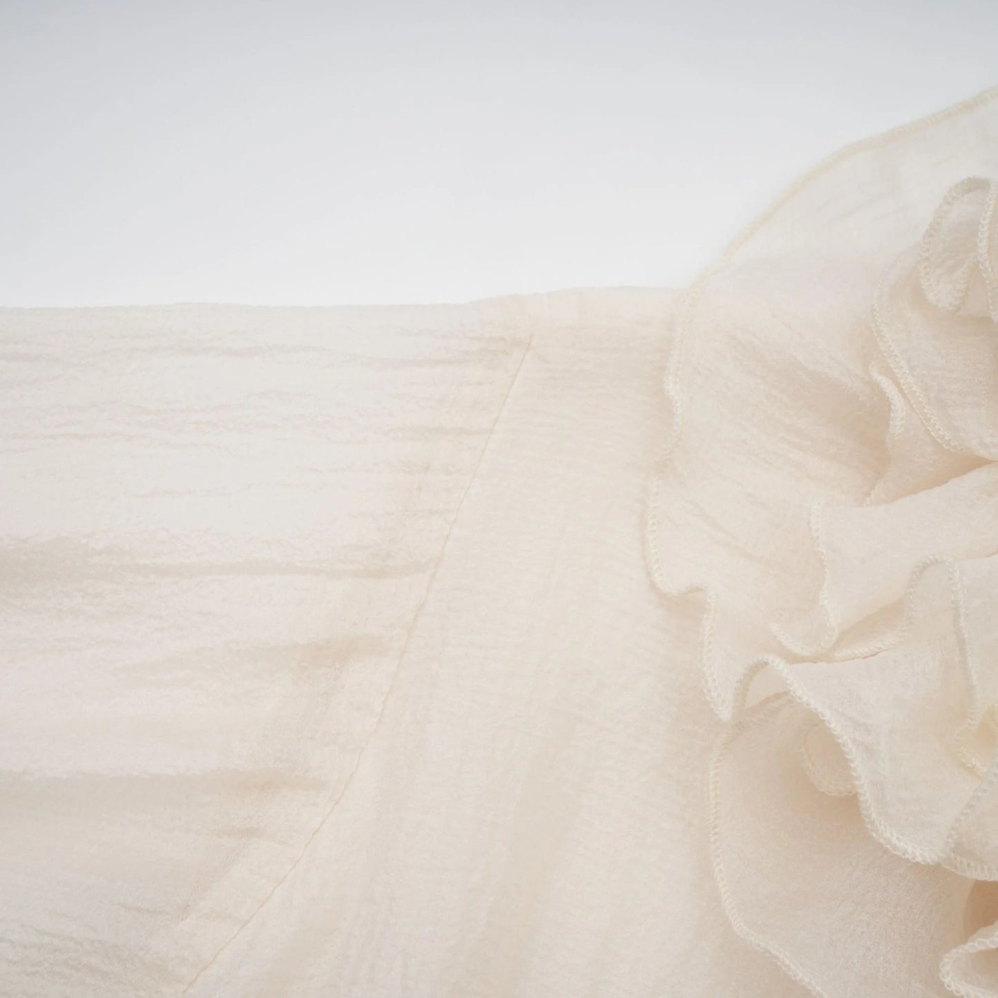 Zephyrine Floral-Applique Tiered Mini Dress in Neutrals