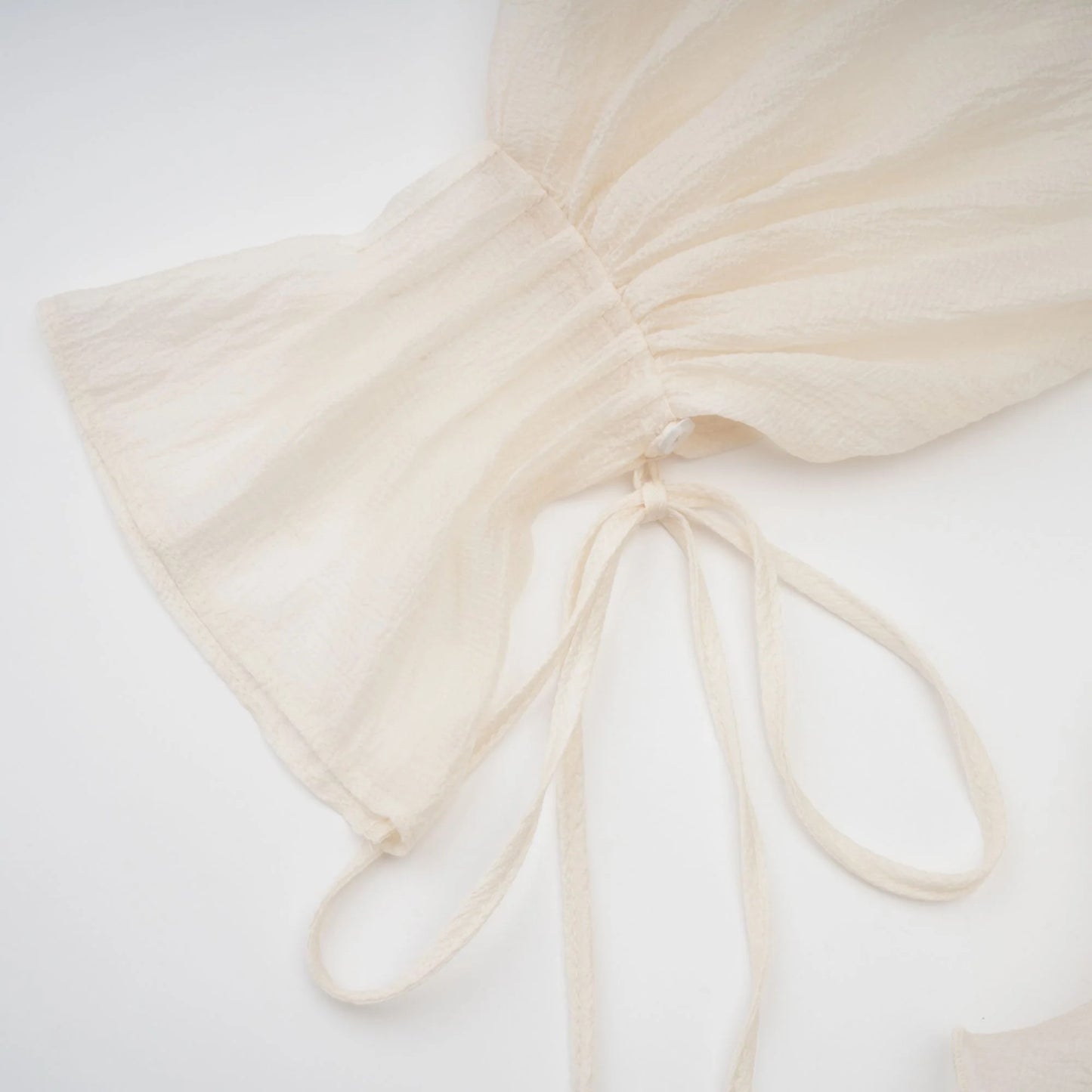Zephyrine Floral-Applique Tiered Mini Dress in Neutrals