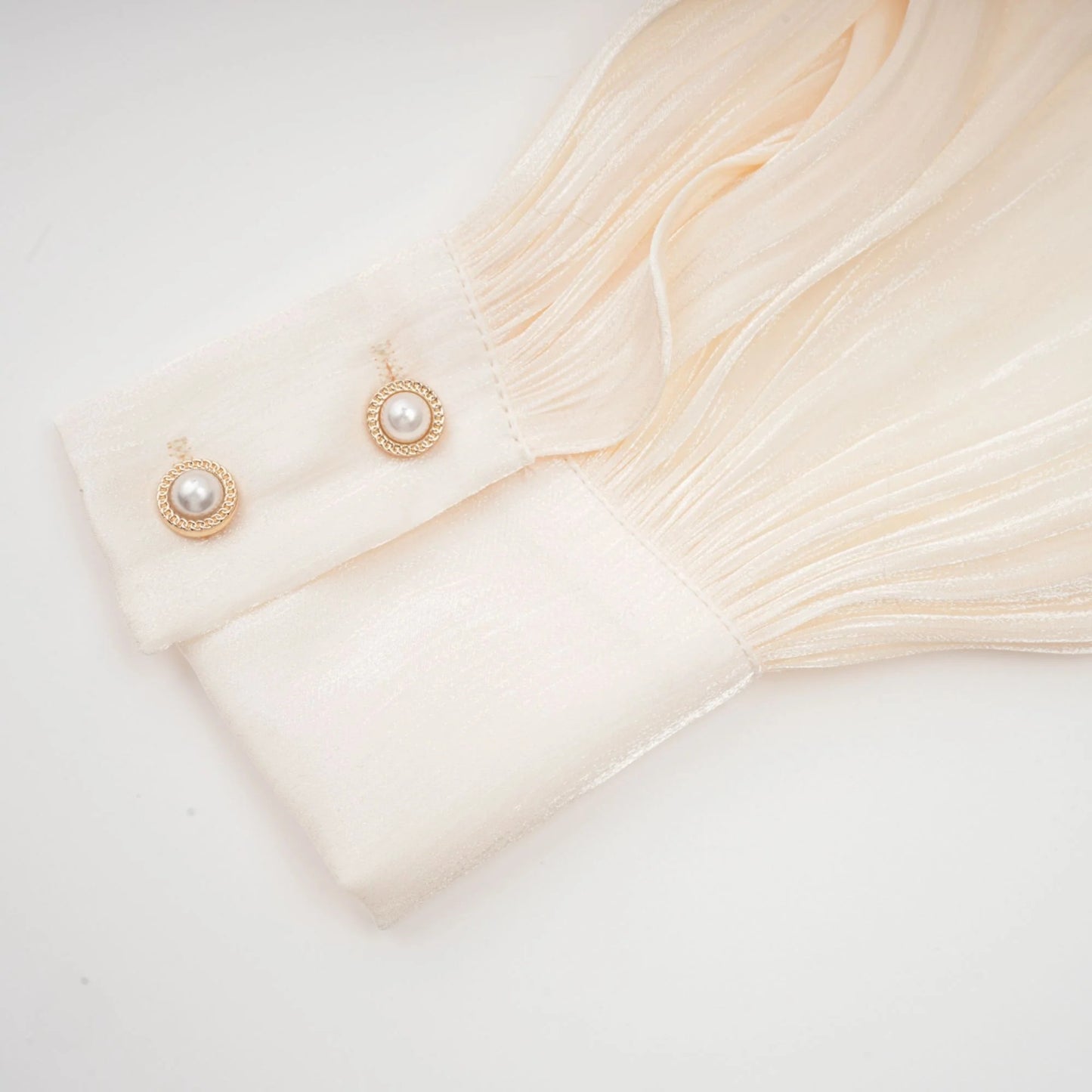 Eugenie Neutral Fully Pleated Ruffled Mini Dress